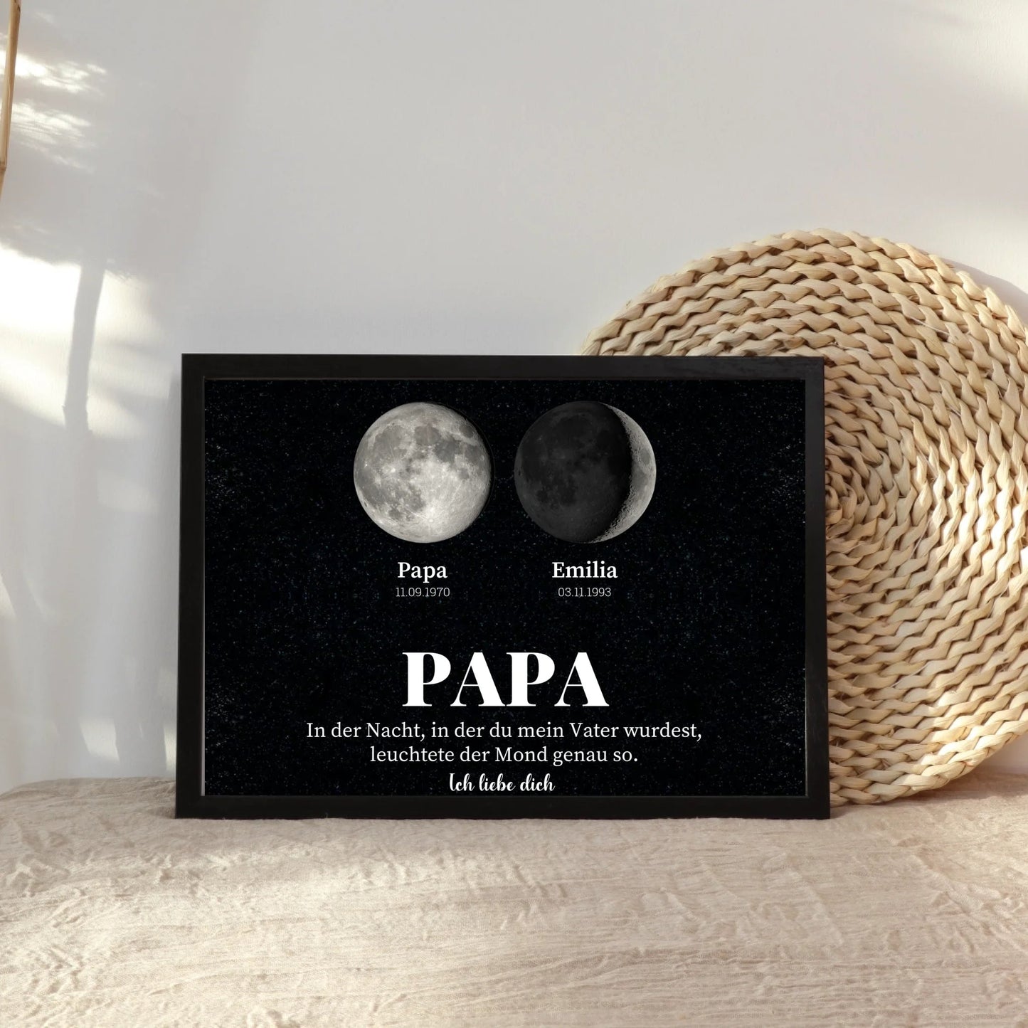 Personalisiertes Papa-Poster mit Mondphasen – Geburtstage der Kinder Little Mathilda Little Mathilda Poster