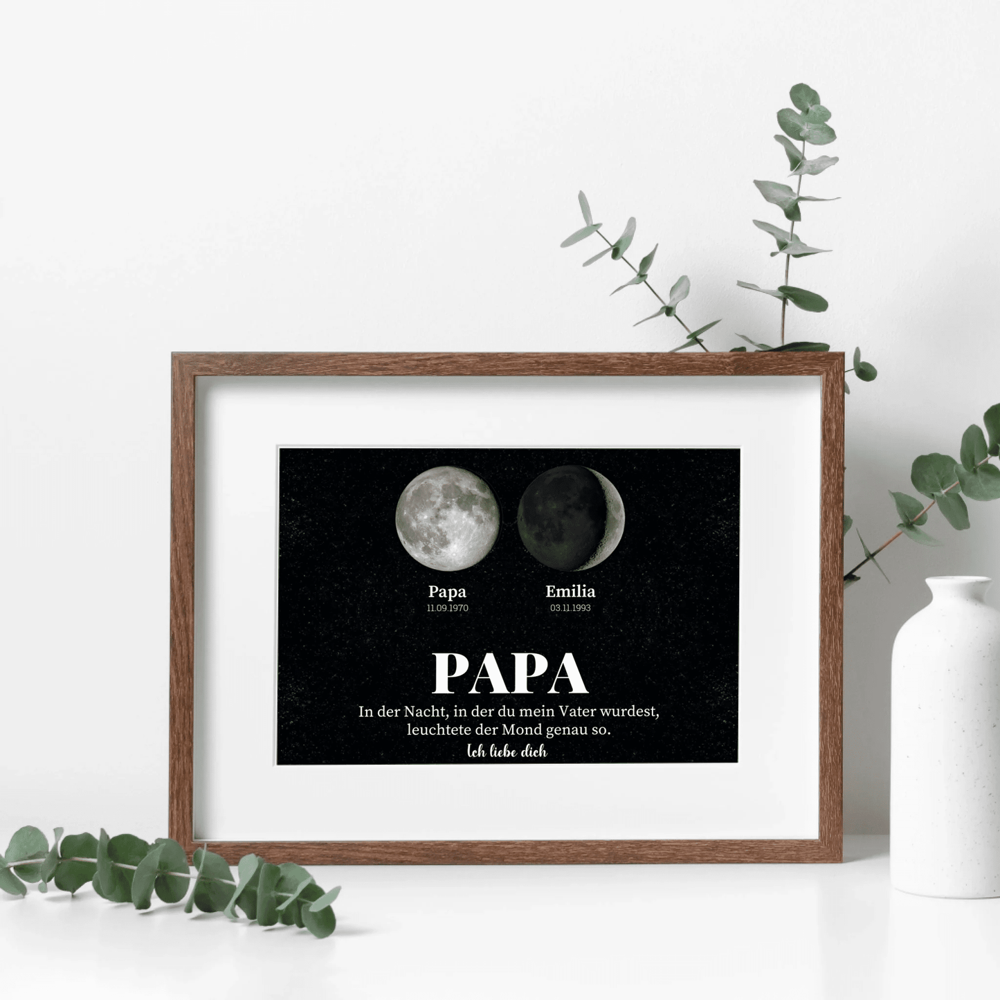 Personalisiertes Papa-Poster mit Mondphasen – Geburtstage der Kinder Little Mathilda Little Mathilda Poster