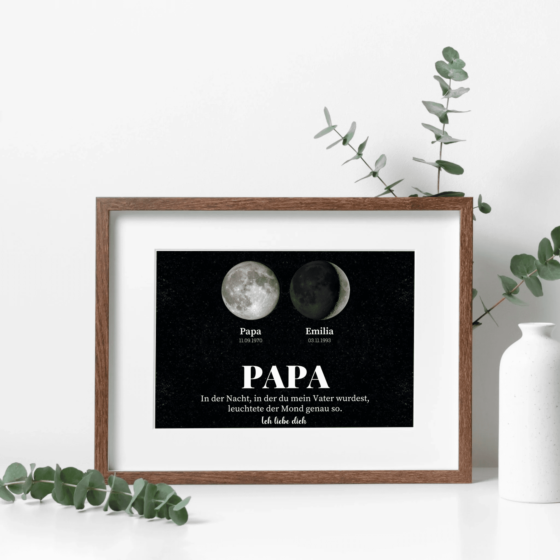 Personalisiertes Papa-Poster mit Mondphasen – Geburtstage der Kinder Little Mathilda Little Mathilda Poster