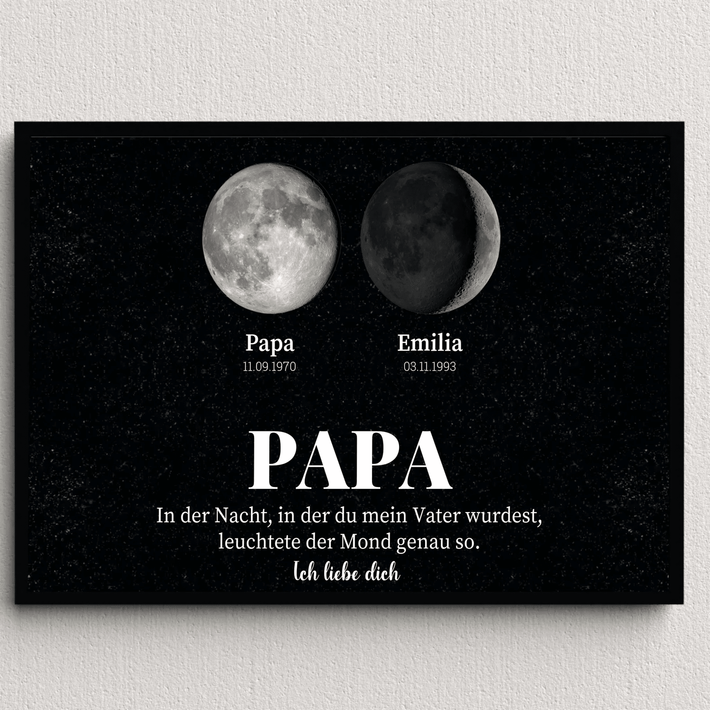 Personalisiertes Papa-Poster mit Mondphasen – Geburtstage der Kinder Little Mathilda Little Mathilda Poster