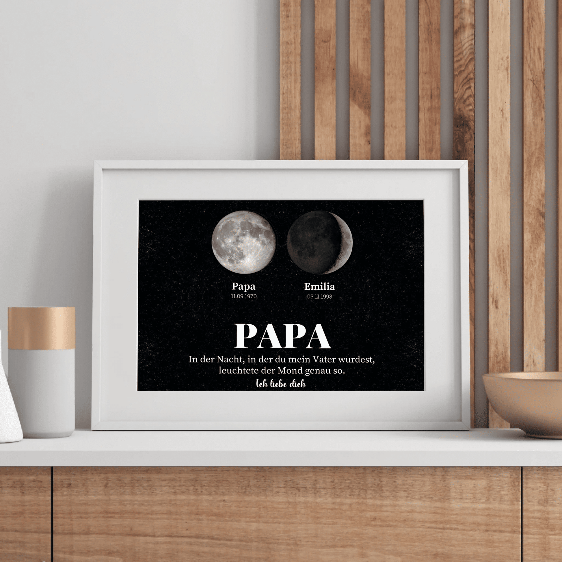 Personalisiertes Papa-Poster mit Mondphasen – Geburtstage der Kinder Little Mathilda Little Mathilda Poster