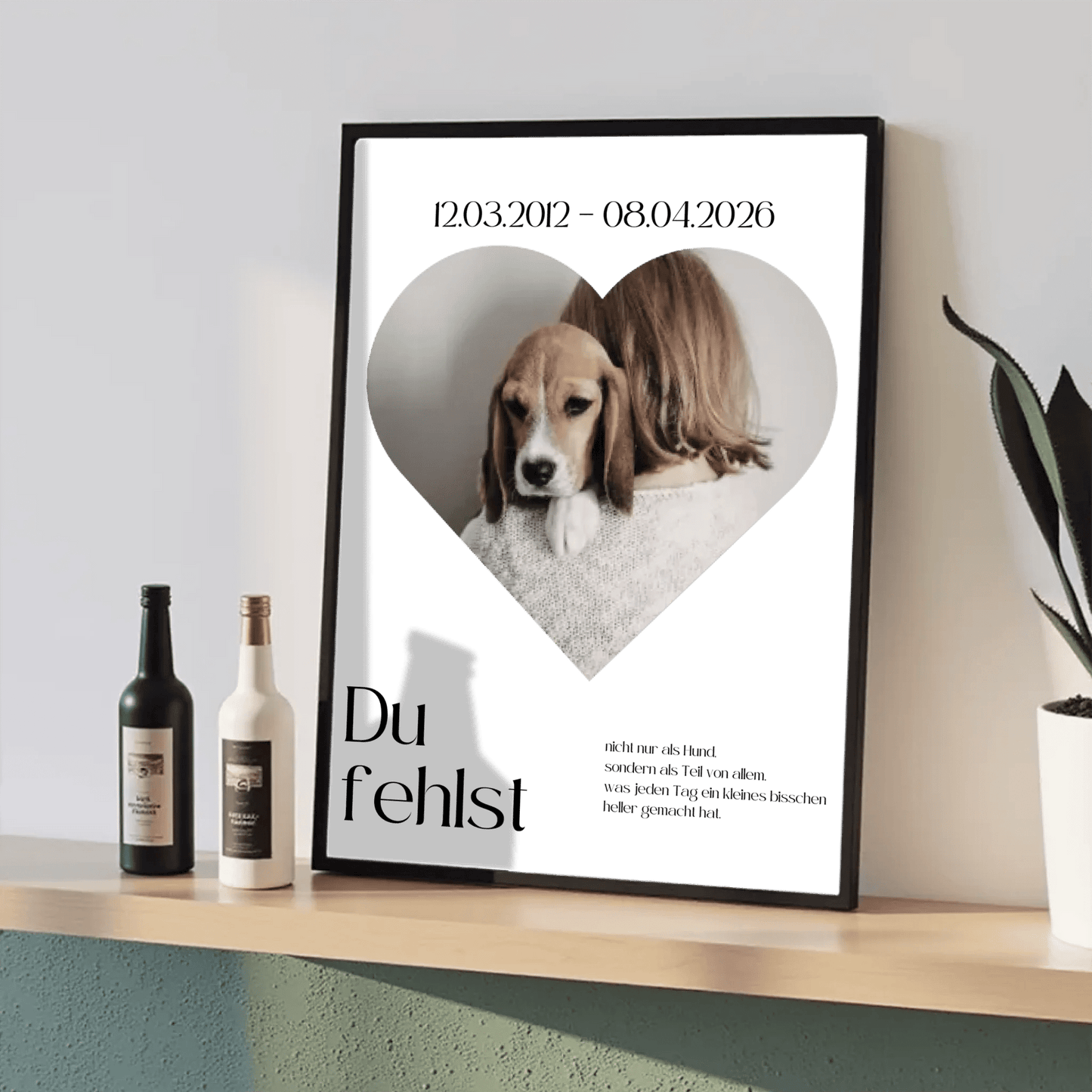 Personalisiertes Poster Hund im Herzdesign - Erinnerung an verstorbenen Hund mit Rahmen Little Mathilda Little Mathilda Poster