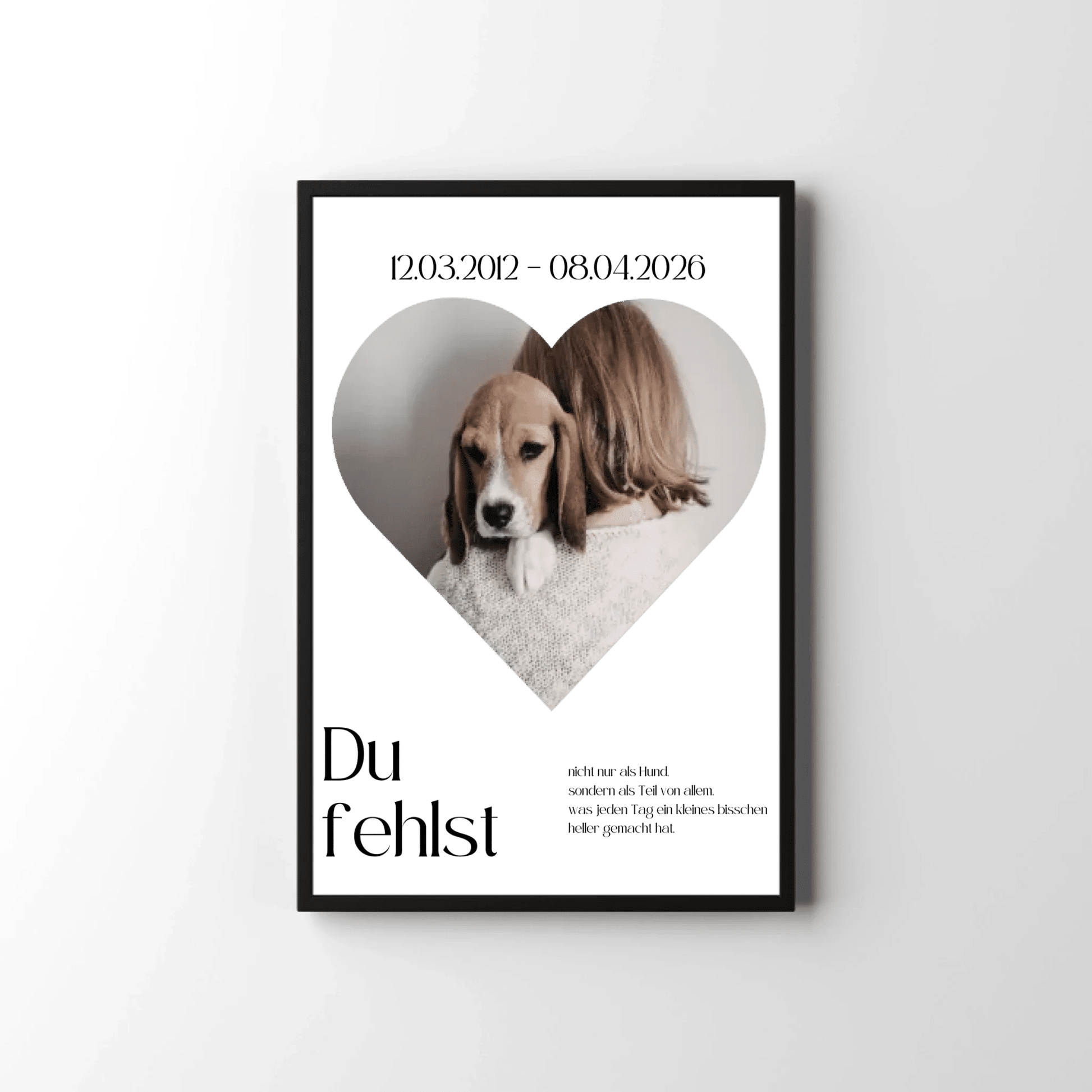 Personalisiertes Poster Hund im Herzdesign - Erinnerung an verstorbenen Hund mit Rahmen Little Mathilda Little Mathilda Poster