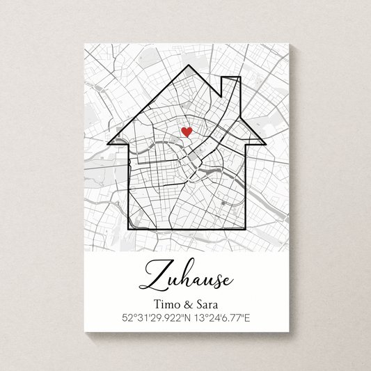 Personalisiertes Poster zum Einzug mit Stadtkarte & Koordinaten Little Mathilda Little Mathilda Poster