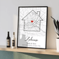 Personalisiertes Poster zum Einzug mit Stadtkarte & Koordinaten Little Mathilda Little Mathilda Poster