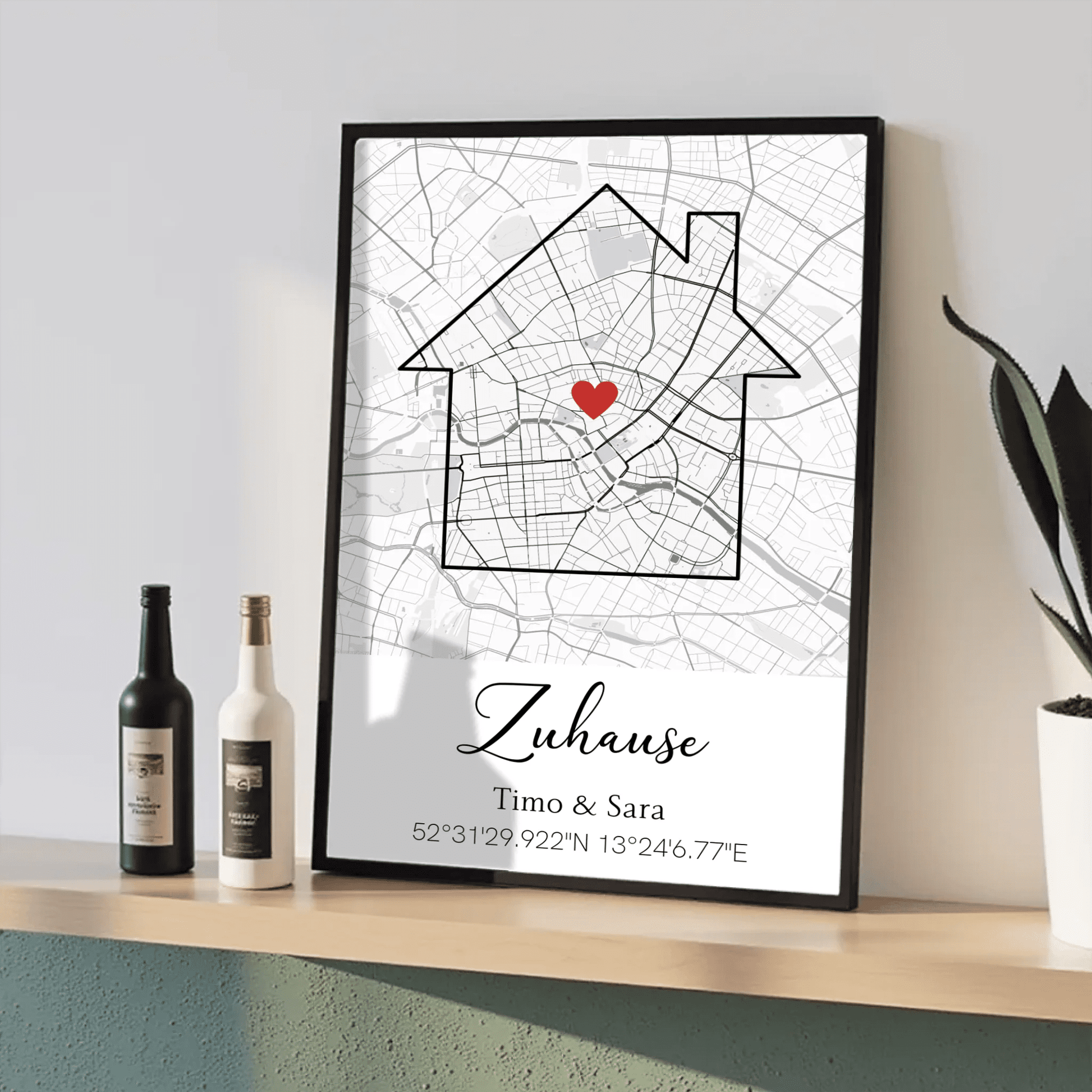 Personalisiertes Poster zum Einzug mit Stadtkarte & Koordinaten Little Mathilda Little Mathilda Poster