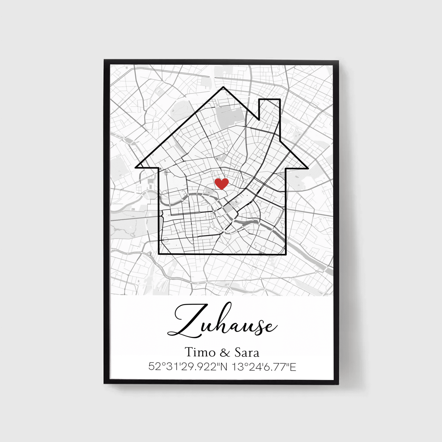Personalisiertes Poster zum Einzug mit Stadtkarte & Koordinaten Little Mathilda Little Mathilda Poster