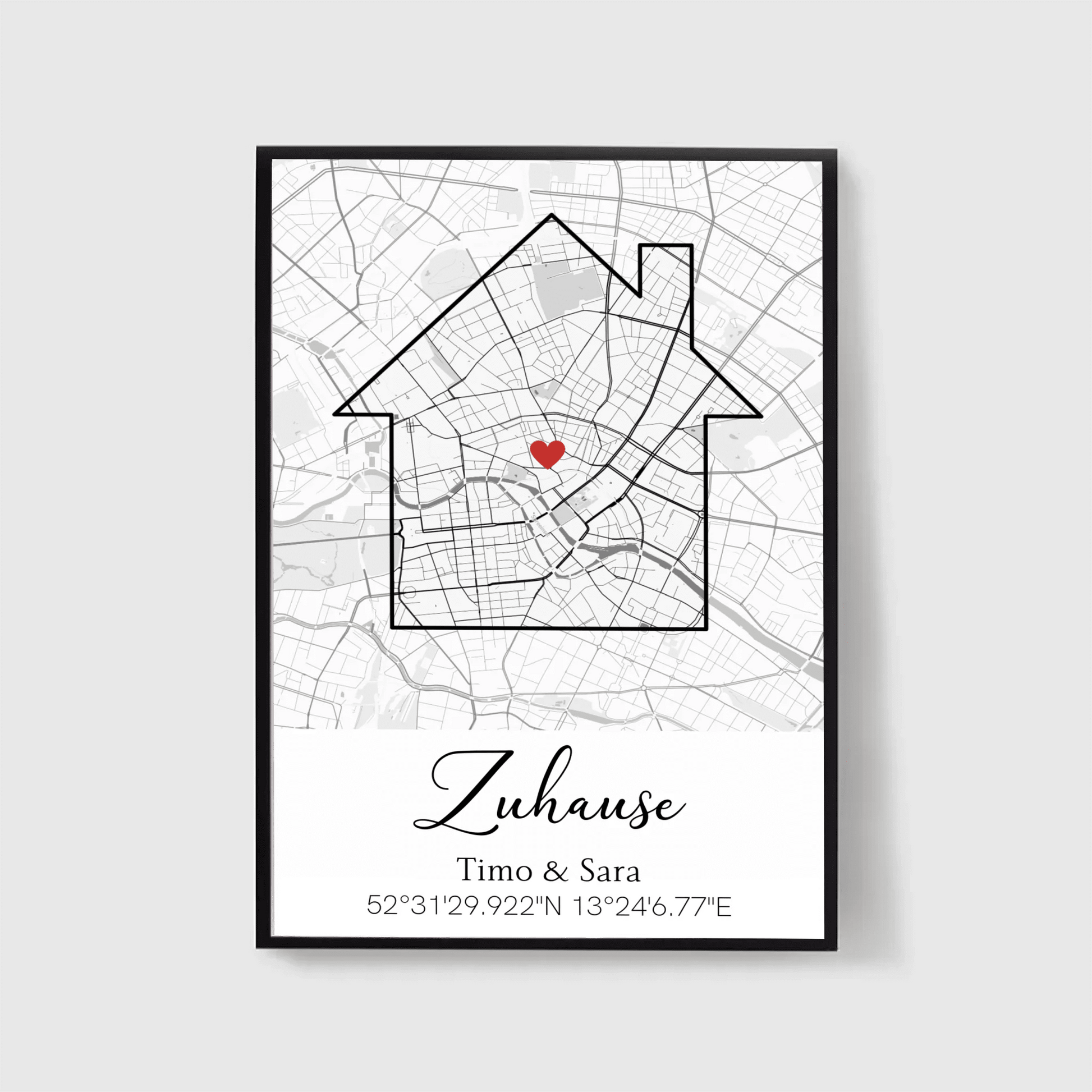 Personalisiertes Poster zum Einzug mit Stadtkarte & Koordinaten Little Mathilda Little Mathilda Poster
