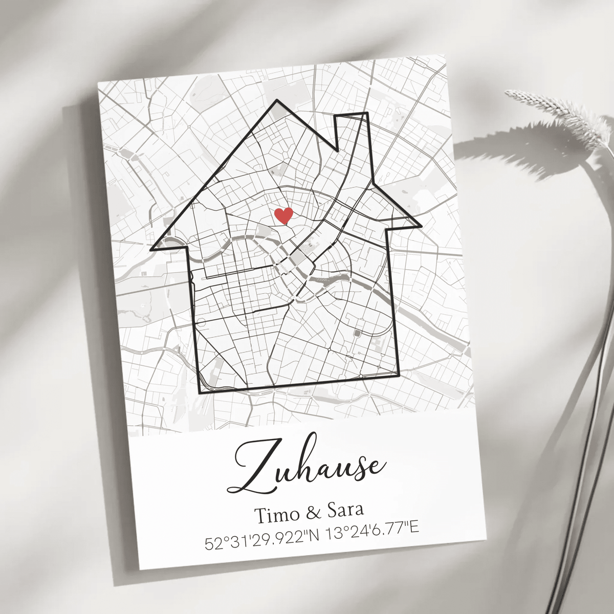 Personalisiertes Poster zum Einzug mit Stadtkarte & Koordinaten Little Mathilda Little Mathilda Poster