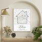 Personalisiertes Poster zum Einzug mit Stadtkarte & Koordinaten Little Mathilda Little Mathilda Poster