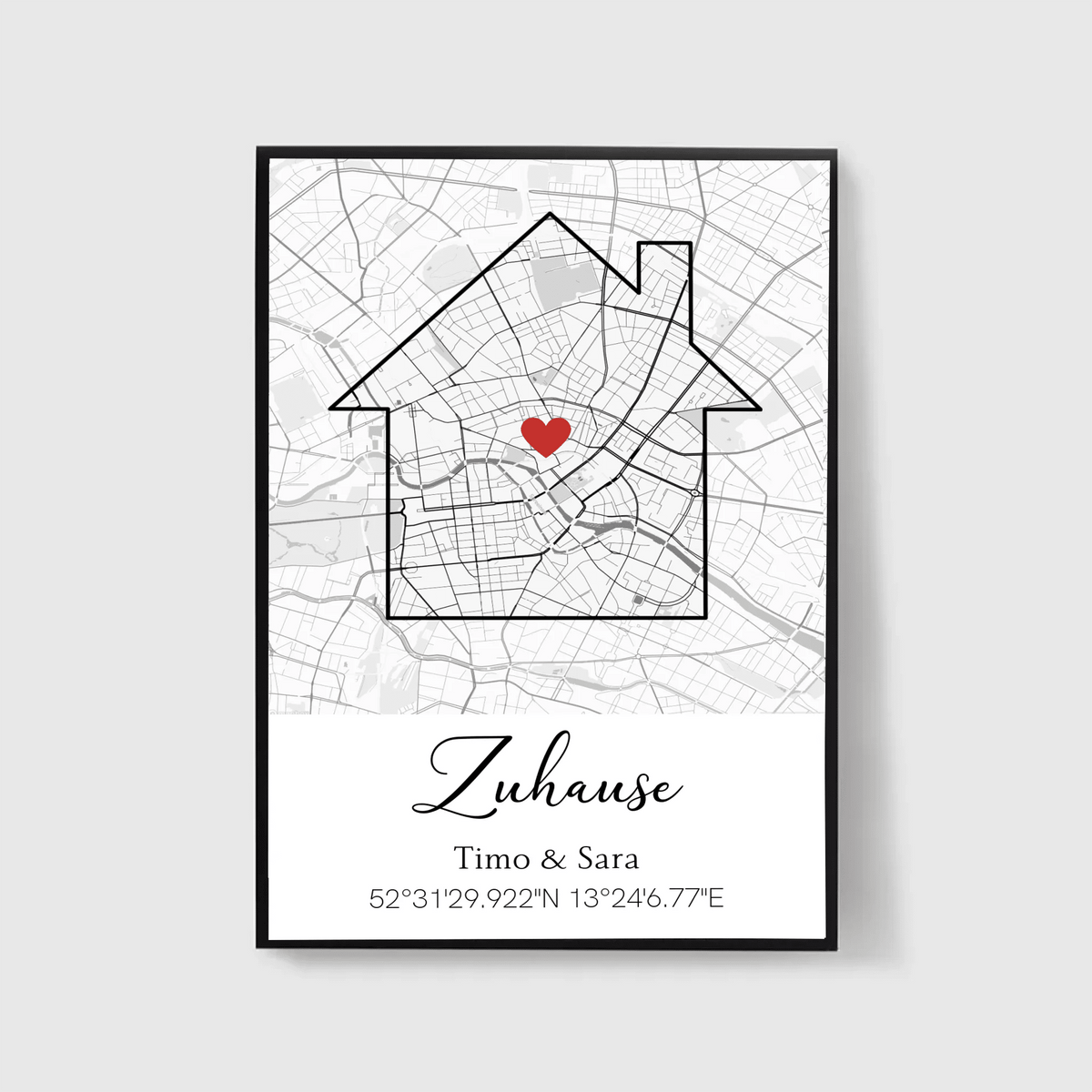 Personalisiertes Poster zum Einzug mit Stadtkarte & Koordinaten Little Mathilda Little Mathilda Poster