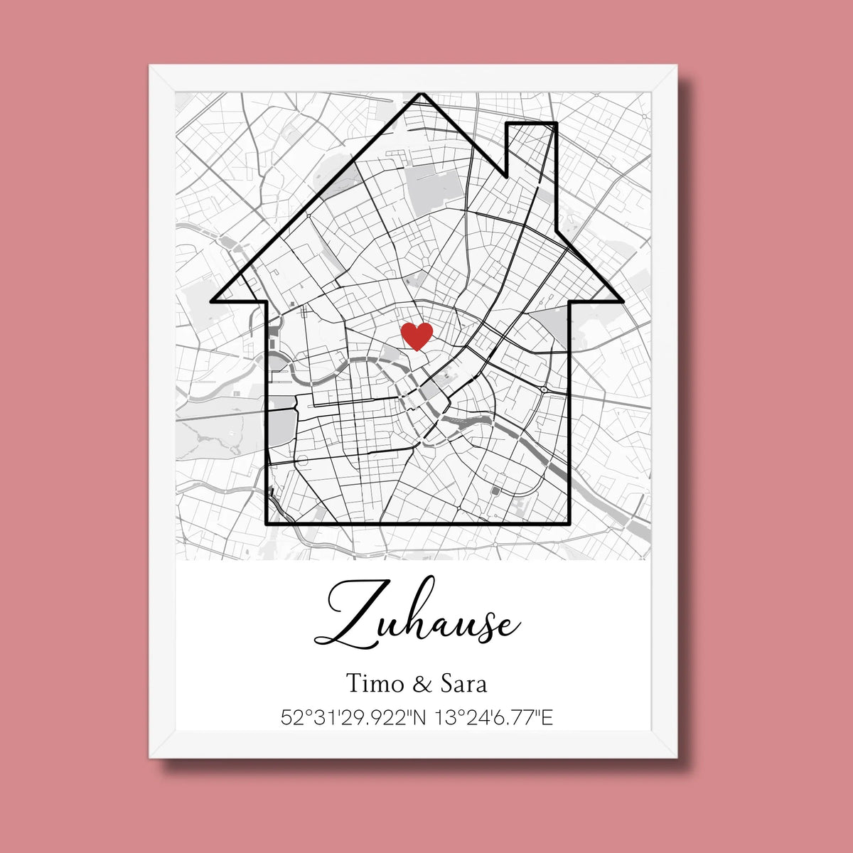 Personalisiertes Poster zum Einzug mit Stadtkarte & Koordinaten Little Mathilda Little Mathilda Poster