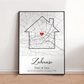 Personalisiertes Poster zum Einzug mit Stadtkarte & Koordinaten Little Mathilda Little Mathilda Poster
