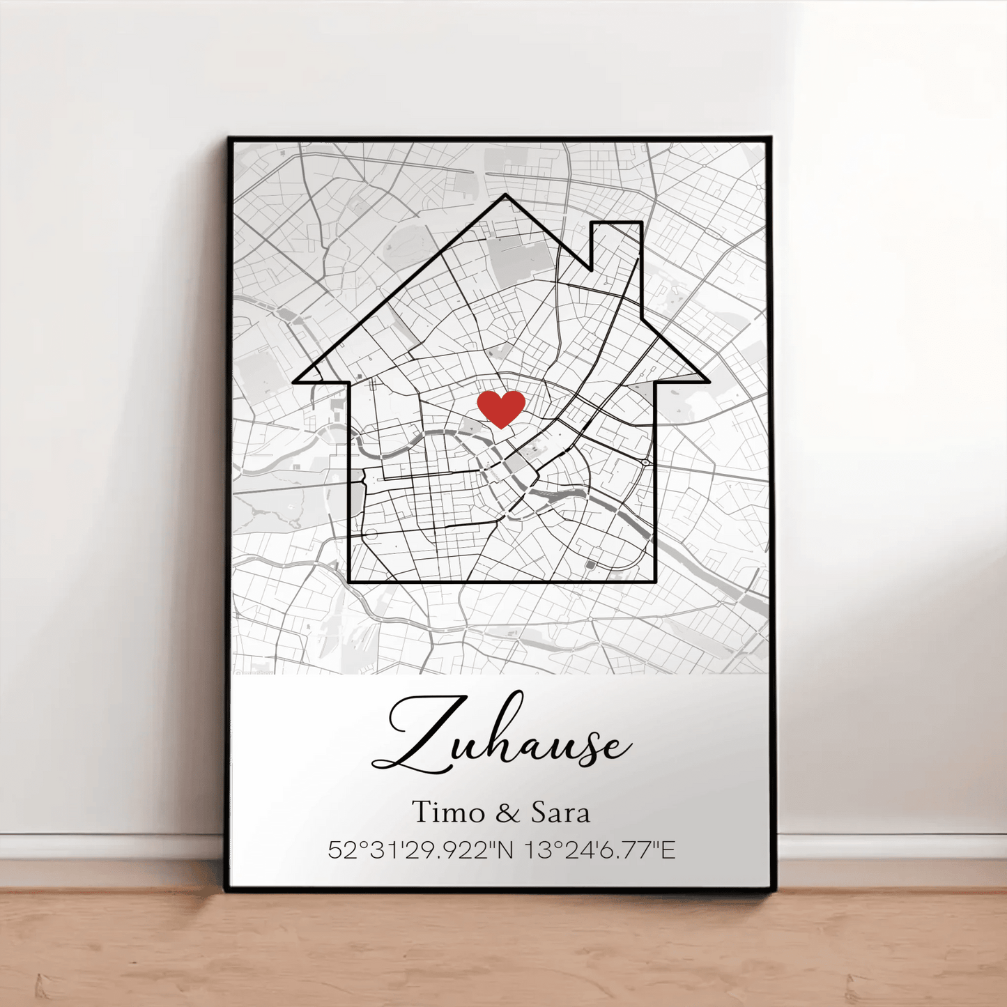 Personalisiertes Poster zum Einzug mit Stadtkarte & Koordinaten Little Mathilda Little Mathilda Poster