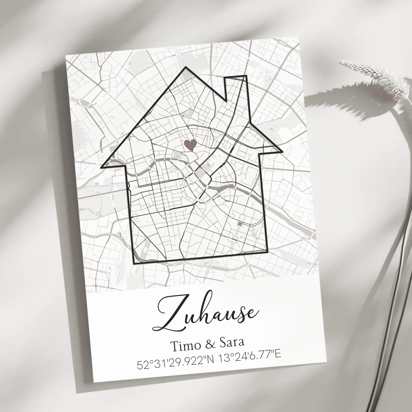 Personalisiertes Poster zum Einzug mit Stadtkarte & Koordinaten Little Mathilda Little Mathilda Poster