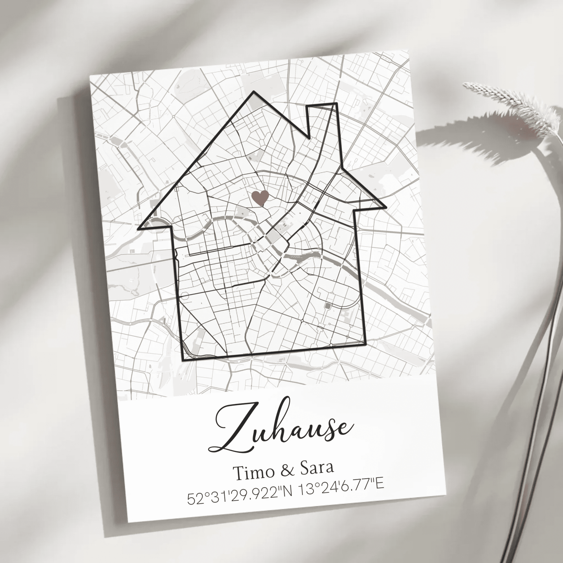 Personalisiertes Poster zum Einzug mit Stadtkarte & Koordinaten Little Mathilda Little Mathilda Poster