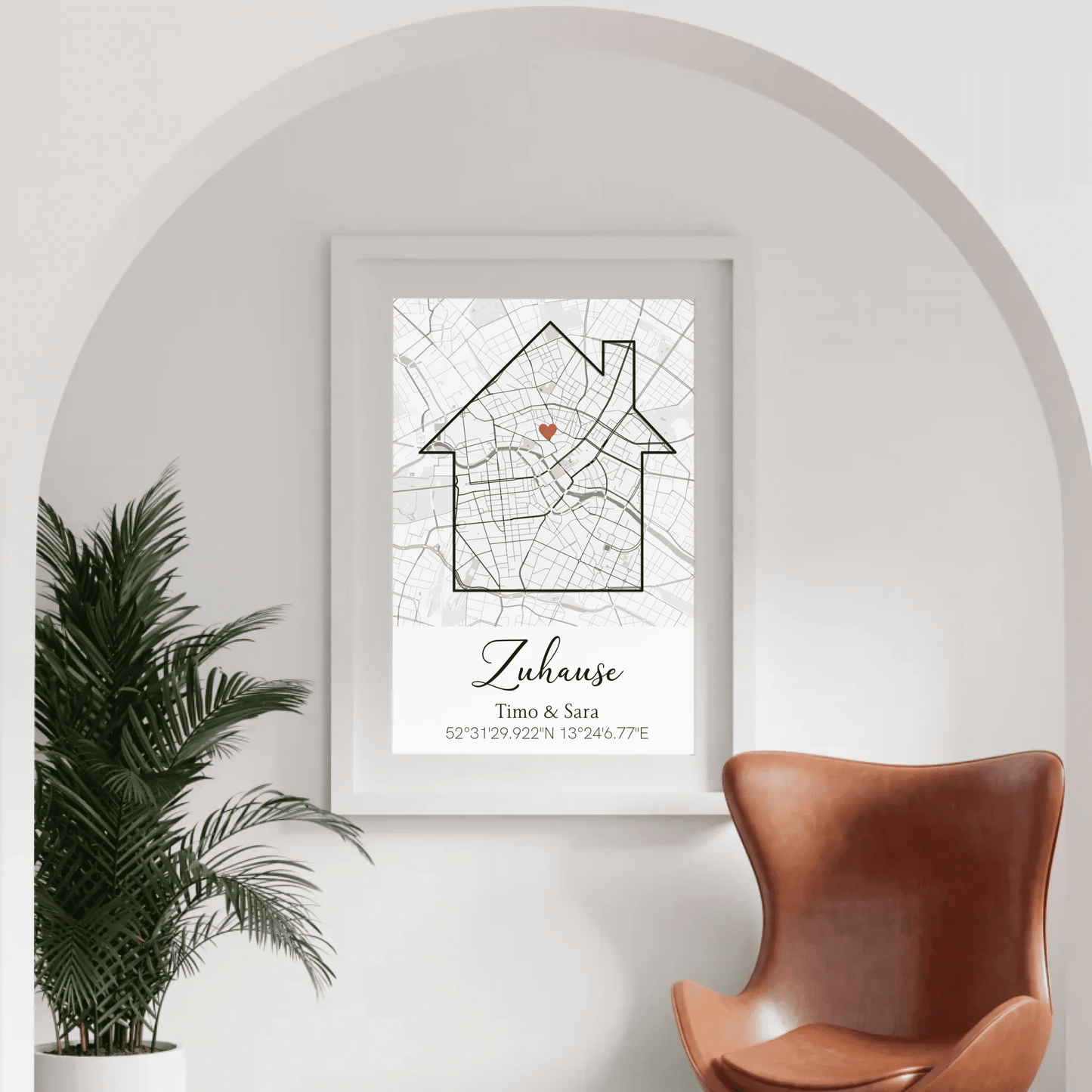 Personalisiertes Poster zum Einzug mit Stadtkarte & Koordinaten Little Mathilda Little Mathilda Poster