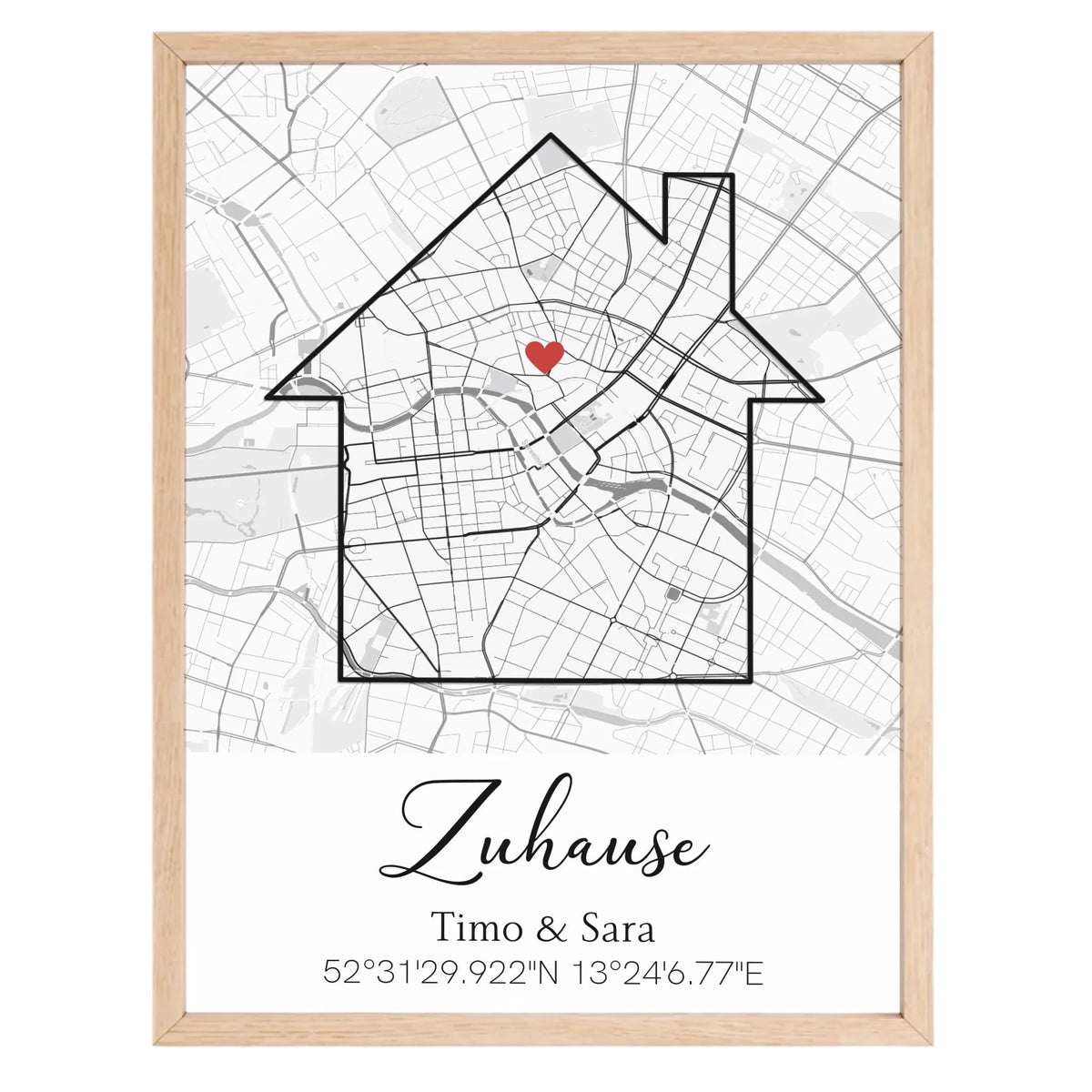 Personalisiertes Poster zum Einzug mit Stadtkarte & Koordinaten Little Mathilda Little Mathilda Poster