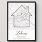 Personalisiertes Poster zum Einzug mit Stadtkarte & Koordinaten Little Mathilda Little Mathilda Poster