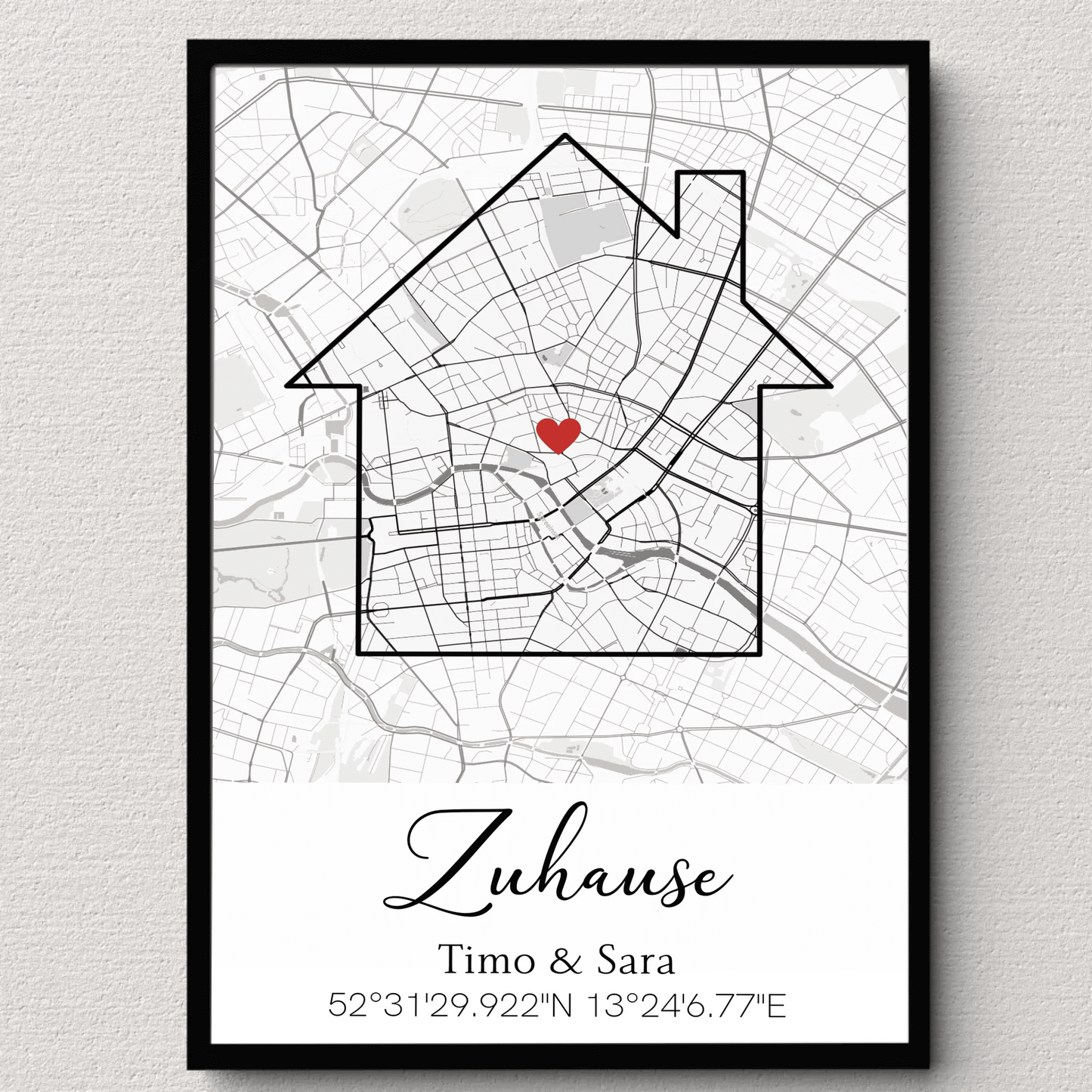 Personalisiertes Poster zum Einzug mit Stadtkarte & Koordinaten Little Mathilda Little Mathilda Poster