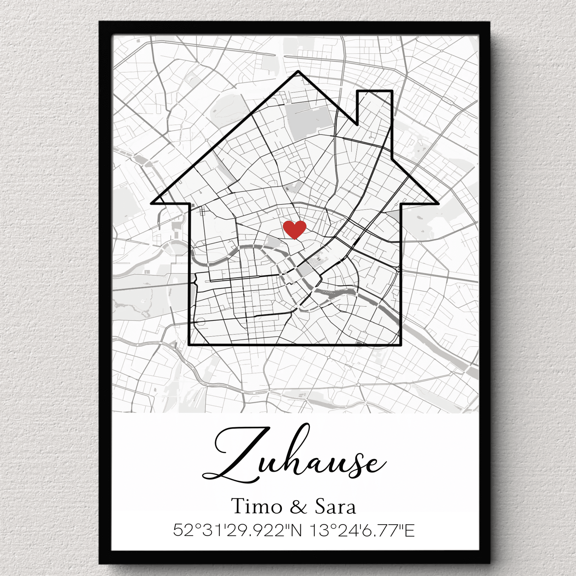 Personalisiertes Poster zum Einzug mit Stadtkarte & Koordinaten Little Mathilda Little Mathilda Poster