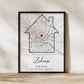 Personalisiertes Poster zum Einzug mit Stadtkarte & Koordinaten Little Mathilda Little Mathilda Poster