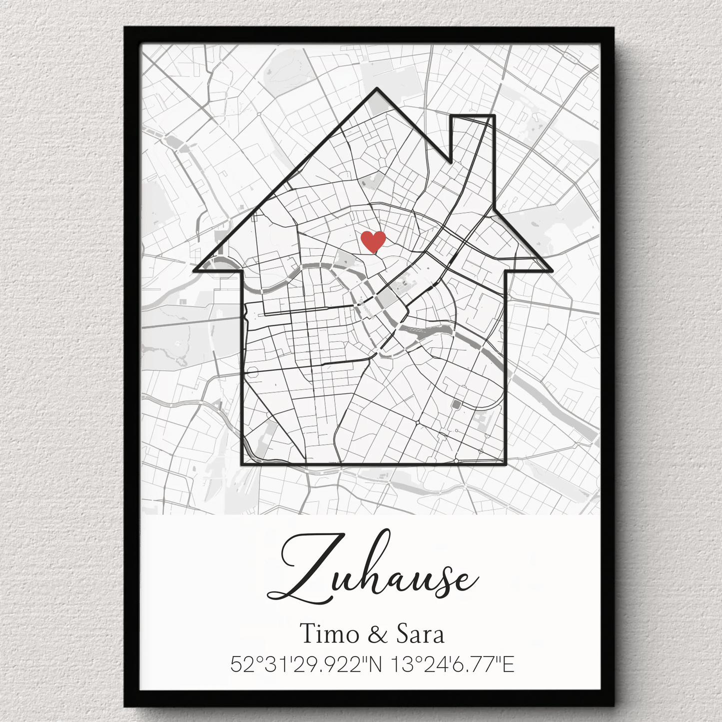 Personalisiertes Poster zum Einzug mit Stadtkarte & Koordinaten Little Mathilda Little Mathilda Poster