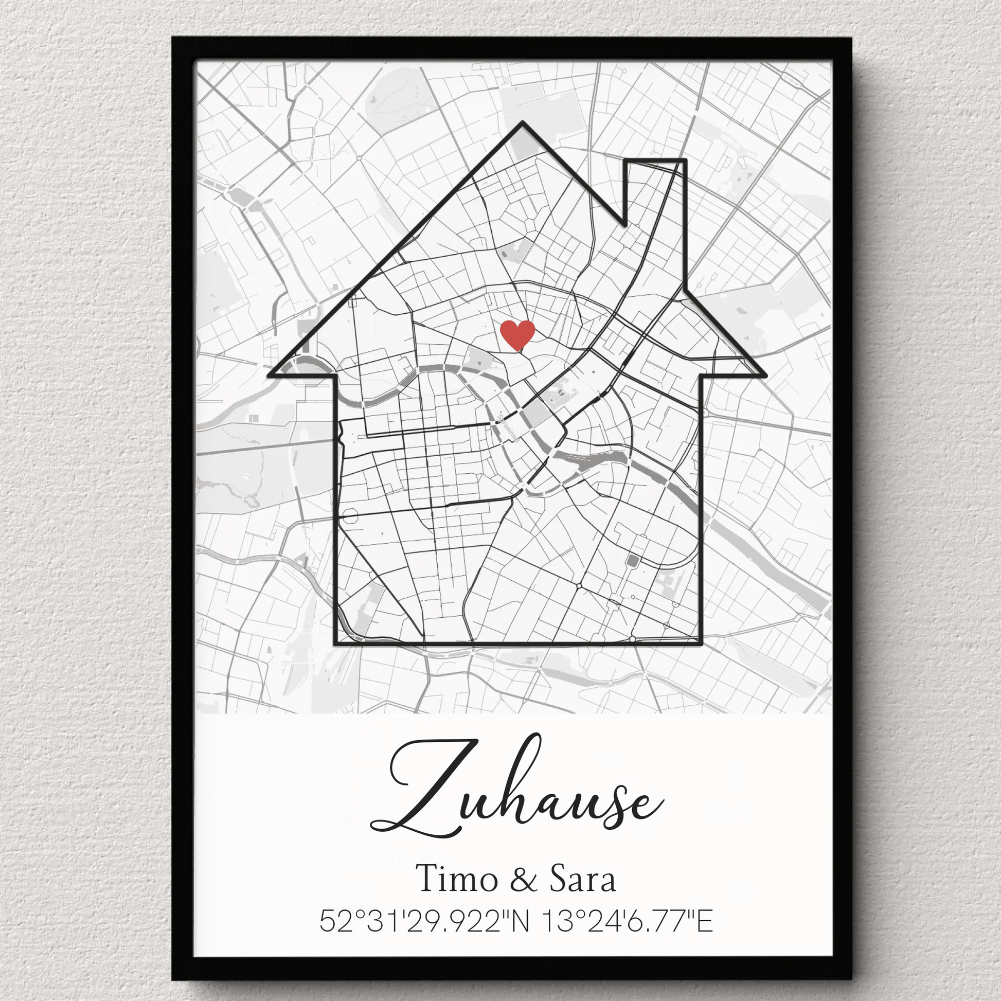 Personalisiertes Poster zum Einzug mit Stadtkarte & Koordinaten Little Mathilda Little Mathilda Poster