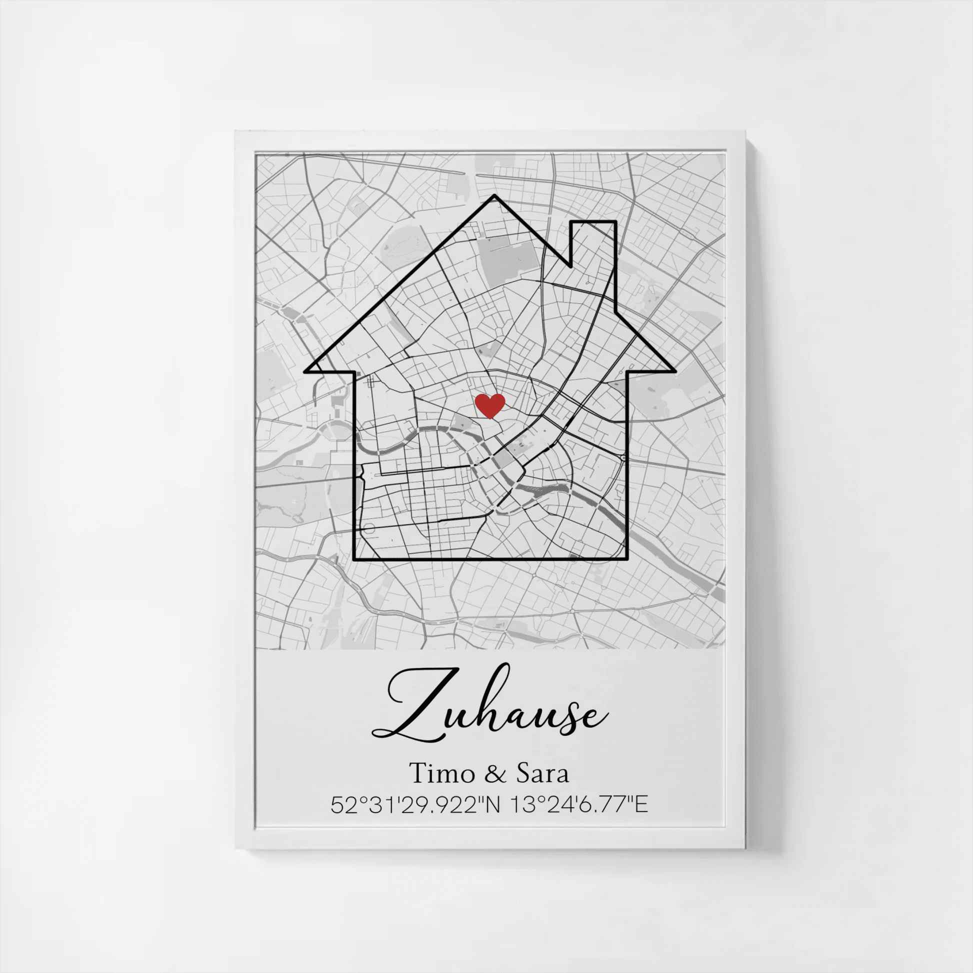Personalisiertes Poster zum Einzug mit Stadtkarte & Koordinaten Little Mathilda Little Mathilda Poster