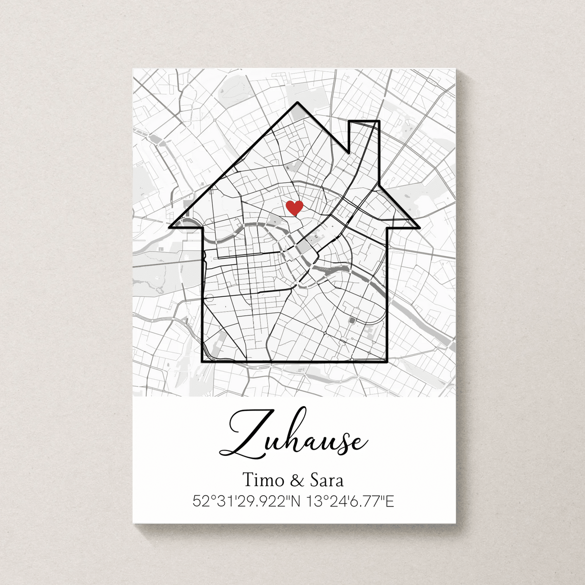 Personalisiertes Poster zum Einzug mit Stadtkarte & Koordinaten Little Mathilda Little Mathilda Poster
