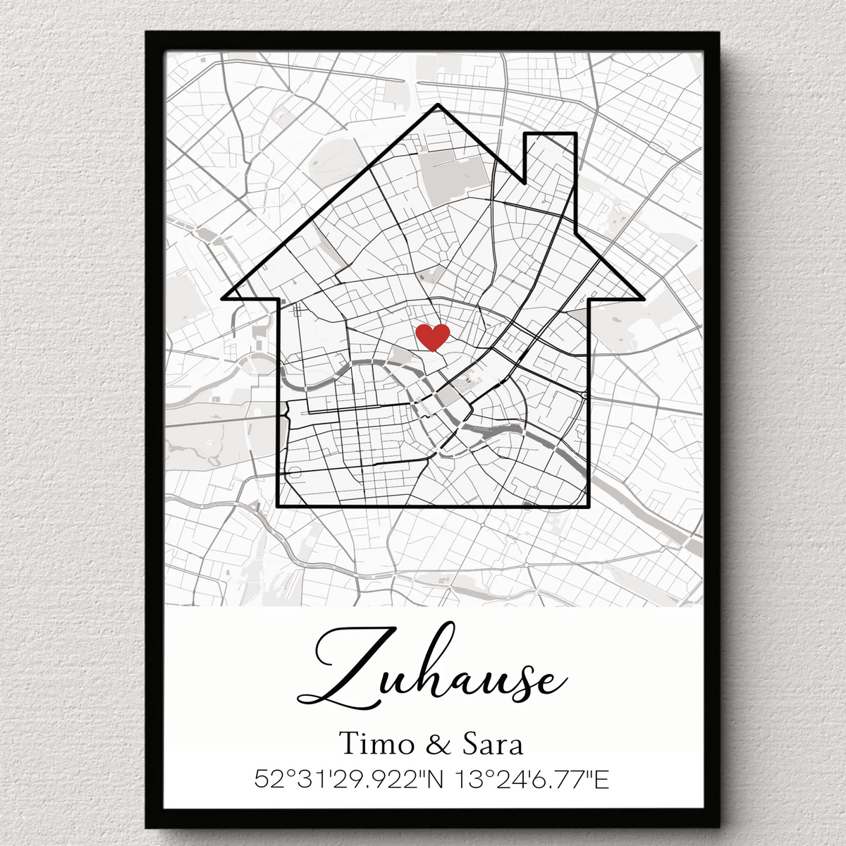 Personalisiertes Poster zum Einzug mit Stadtkarte & Koordinaten Little Mathilda Little Mathilda Poster