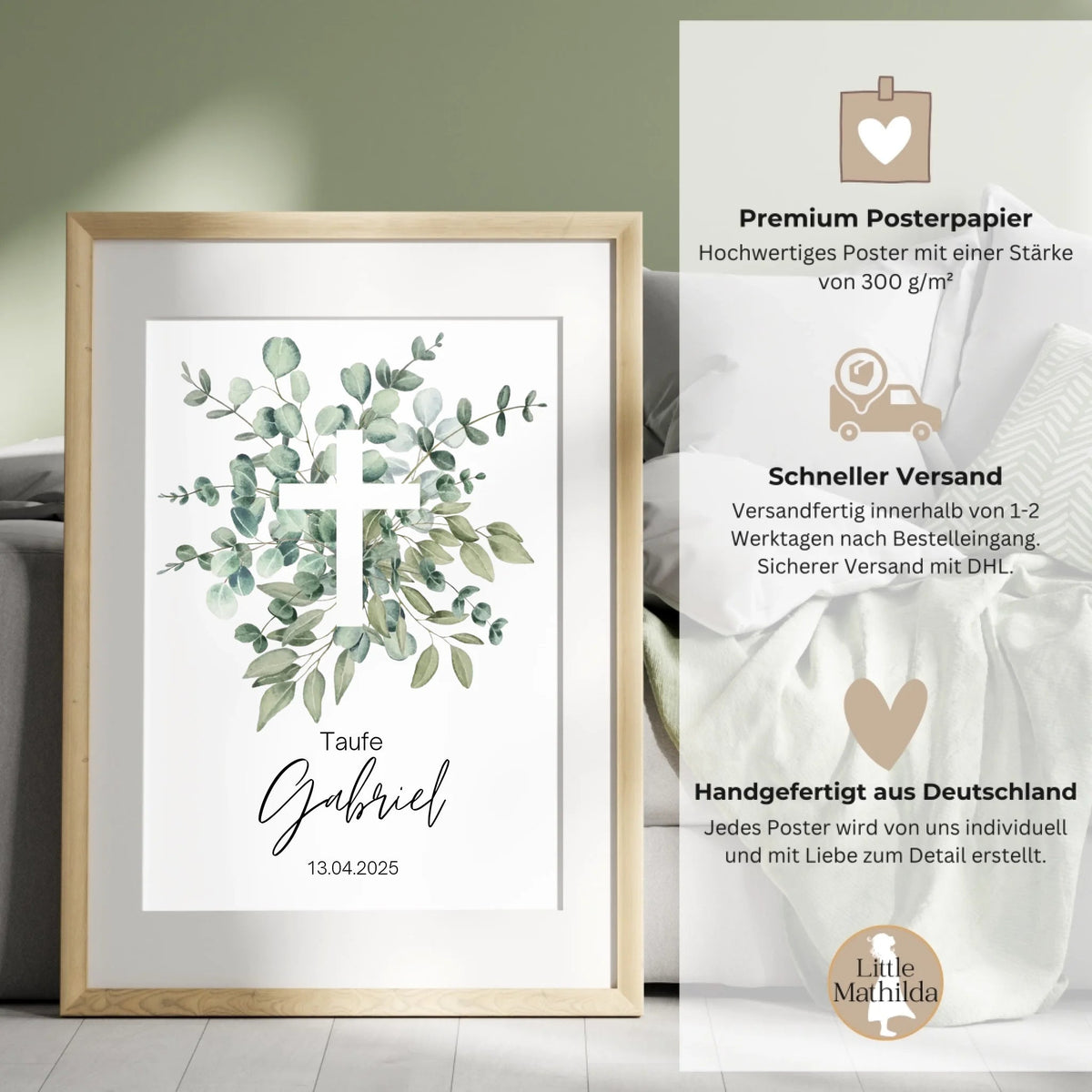 Personalisiertes Poster zur Taufe Little Mathilda Little Mathilda Poster