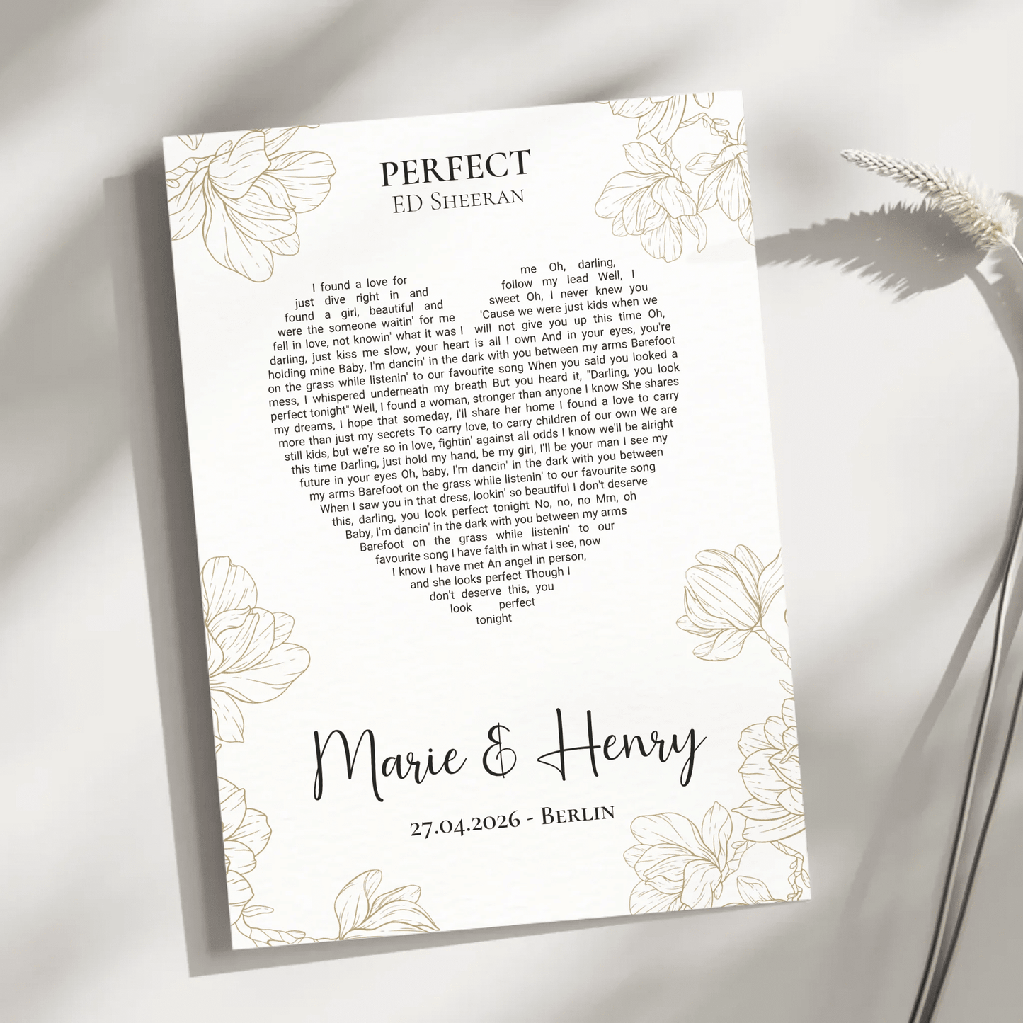 Personalisiertes Songtext Poster mit Namen, Wunschsong und Untertitel Little Mathilda Little Mathilda Poster