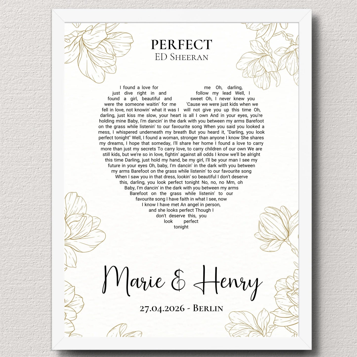 Personalisiertes Songtext Poster mit Namen, Wunschsong und Untertitel Little Mathilda Little Mathilda Poster
