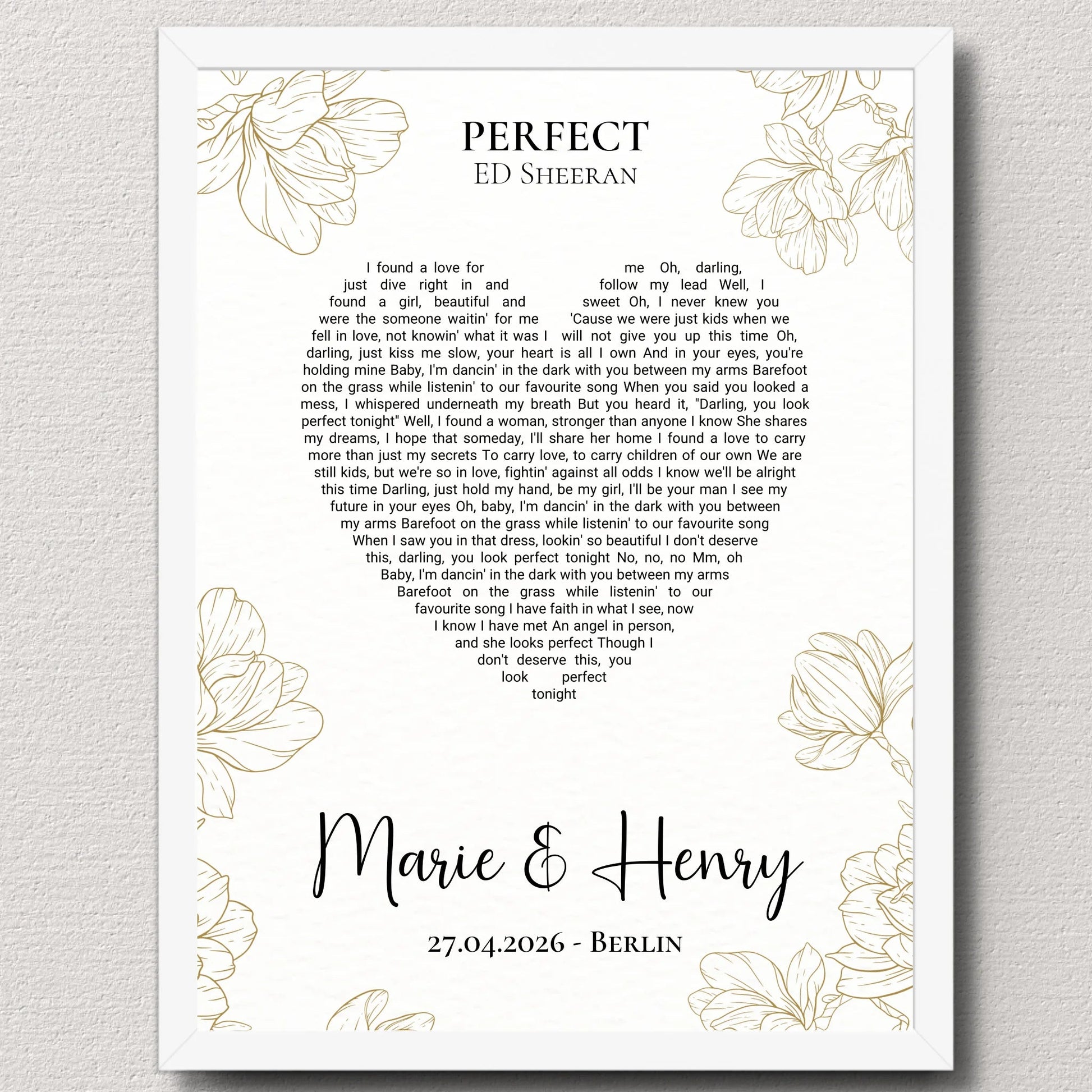 Personalisiertes Songtext Poster mit Namen, Wunschsong und Untertitel Little Mathilda Little Mathilda Poster