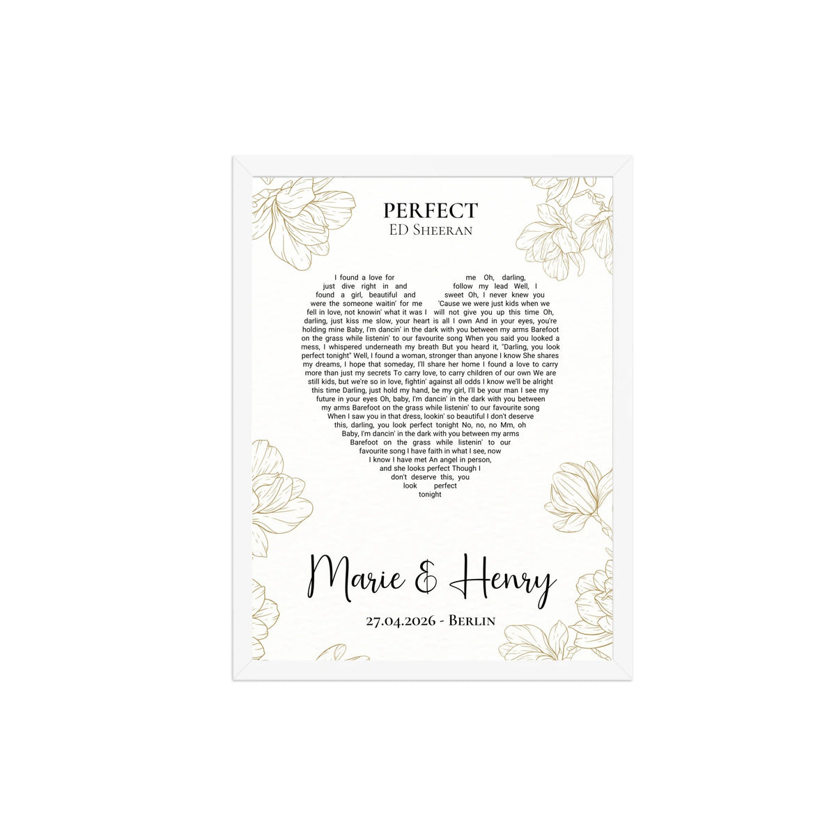 Personalisiertes Songtext Poster mit Namen, Wunschsong und Untertitel Little Mathilda Little Mathilda Poster