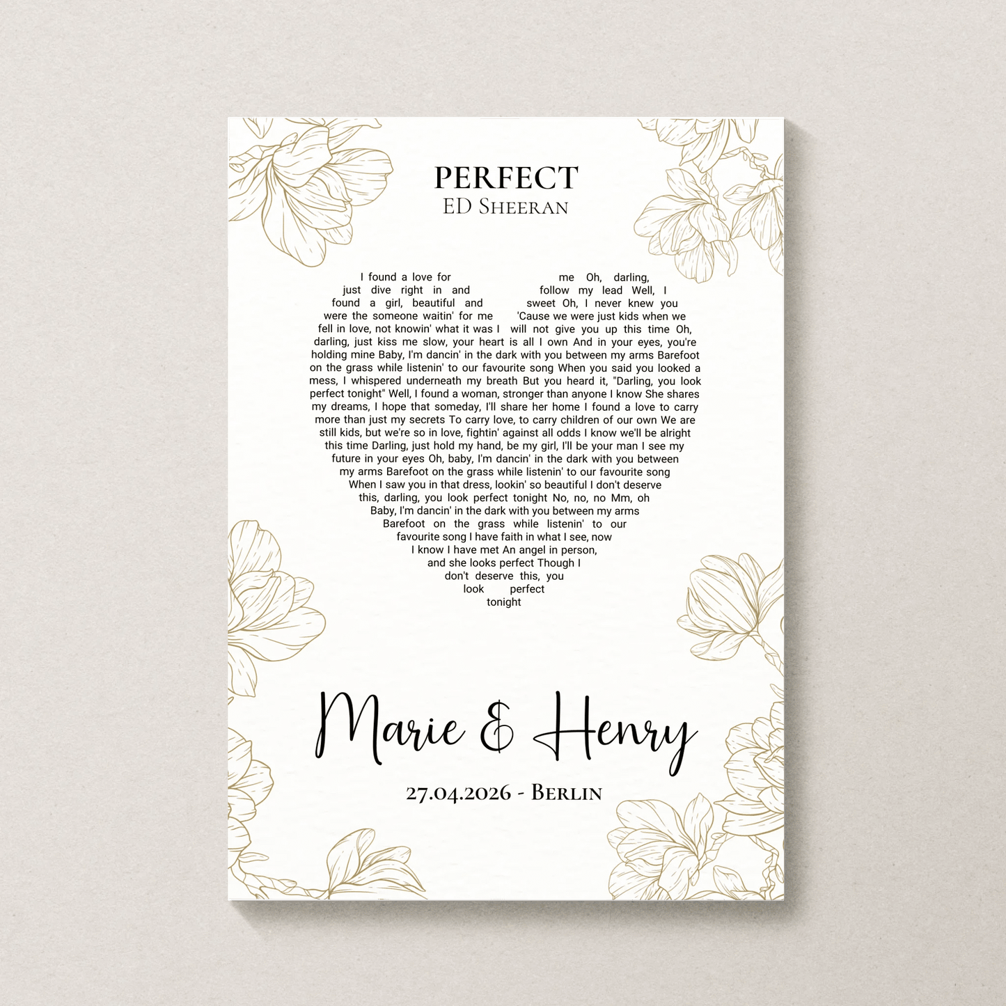 Personalisiertes Songtext Poster mit Namen, Wunschsong und Untertitel Little Mathilda Little Mathilda Poster