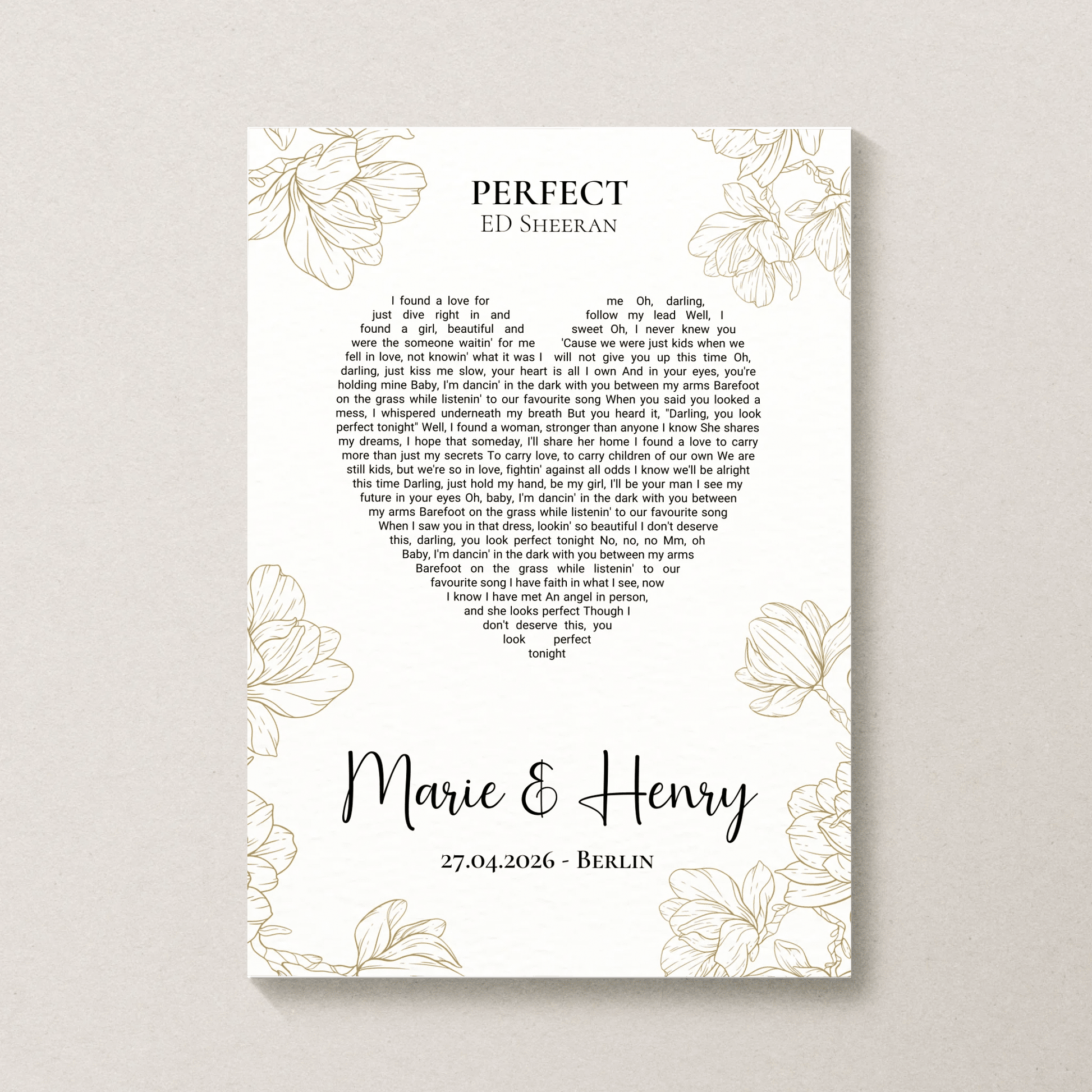 Personalisiertes Songtext Poster mit Namen, Wunschsong und Untertitel Little Mathilda Little Mathilda Poster