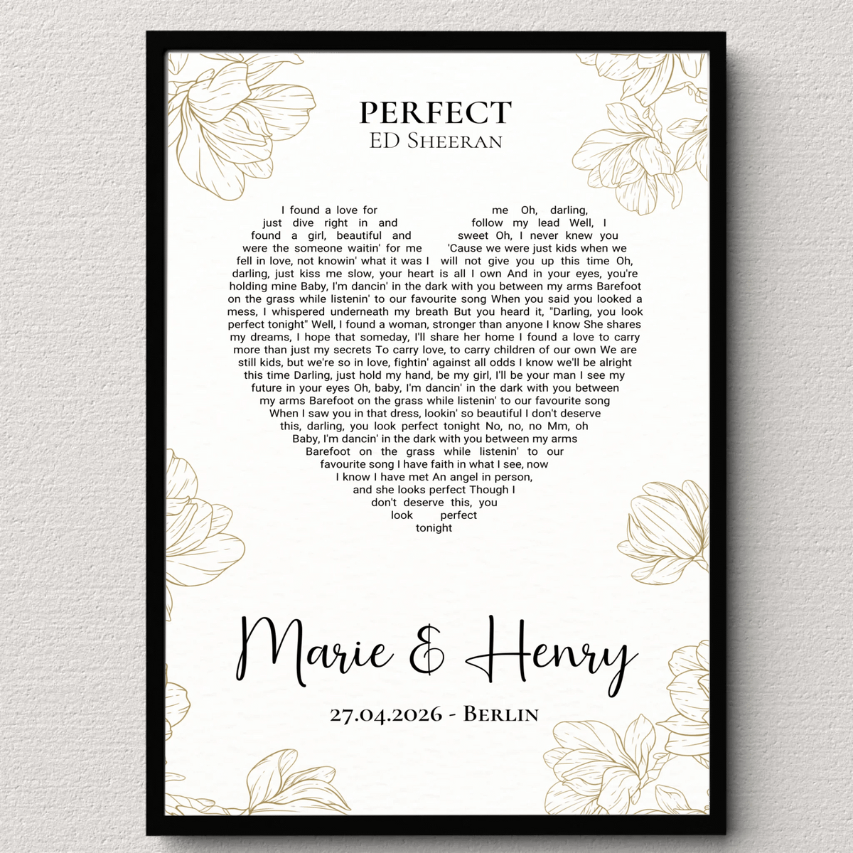 Personalisiertes Songtext Poster mit Namen, Wunschsong und Untertitel Little Mathilda Little Mathilda Poster