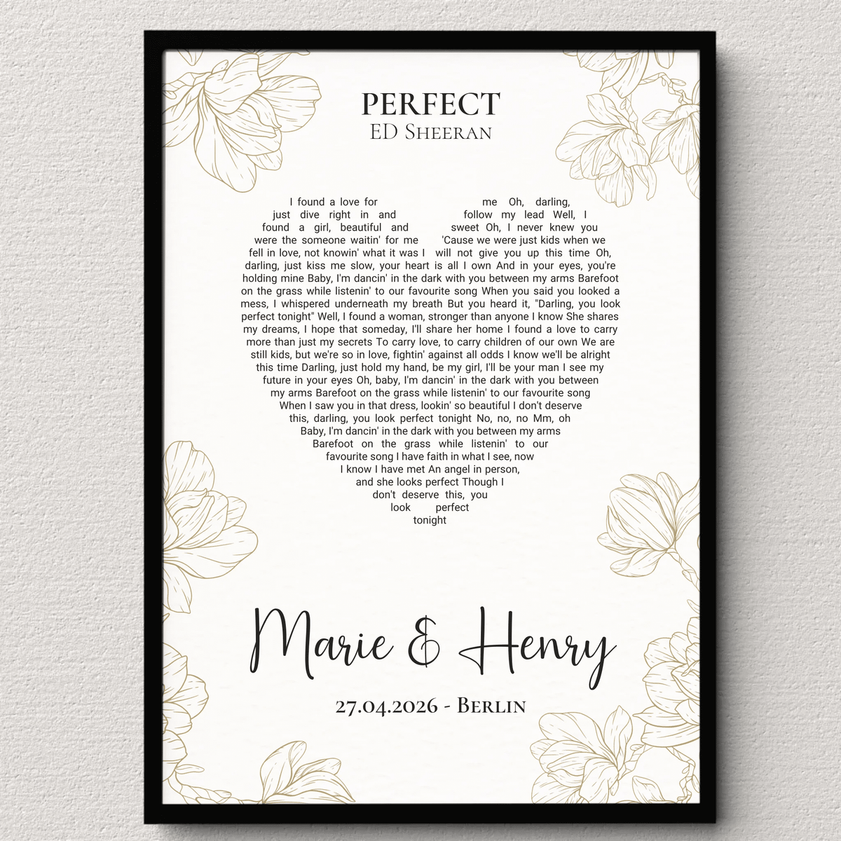 Personalisiertes Songtext Poster mit Namen, Wunschsong und Untertitel Little Mathilda Little Mathilda Poster
