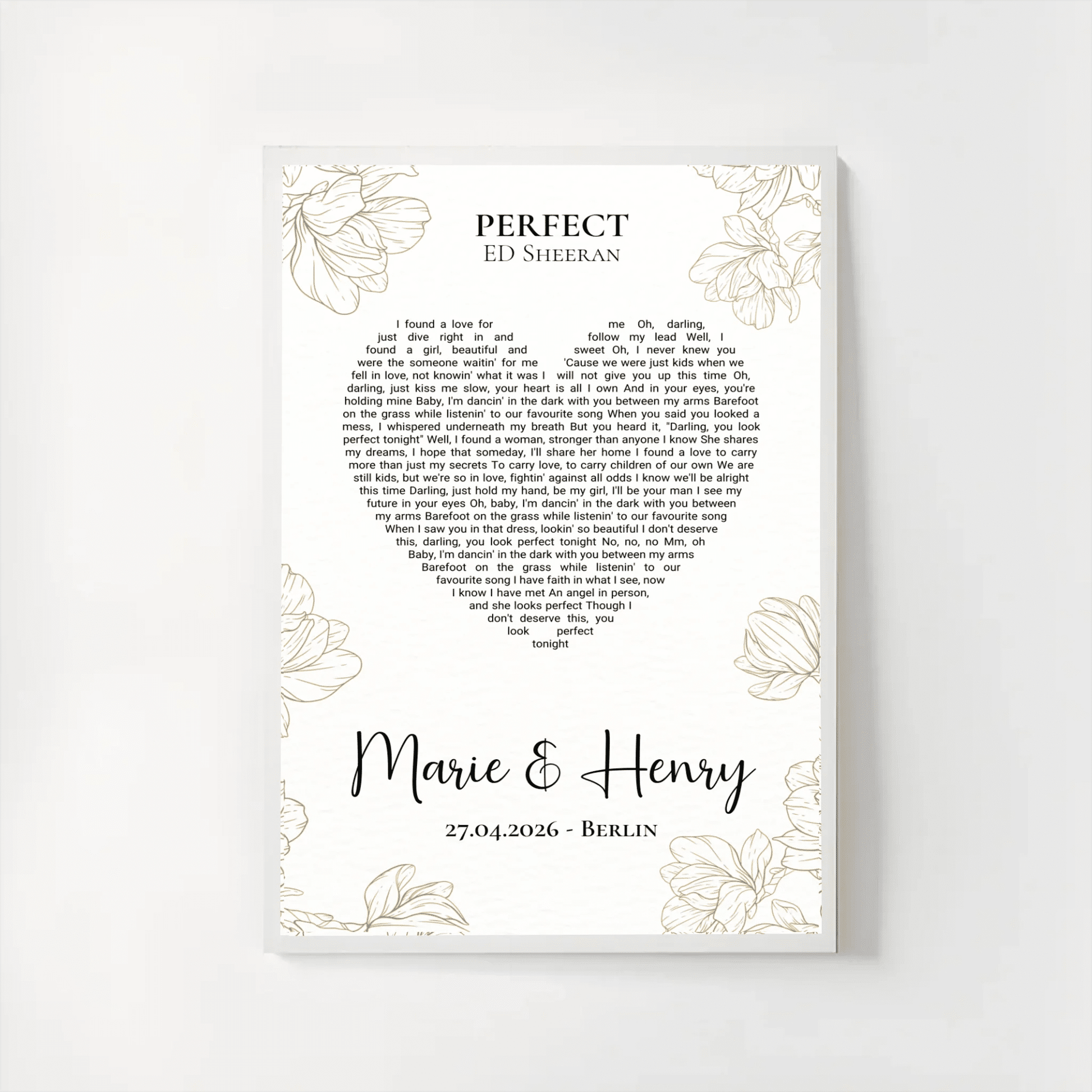 Personalisiertes Songtext Poster mit Namen, Wunschsong und Untertitel Little Mathilda Little Mathilda Poster