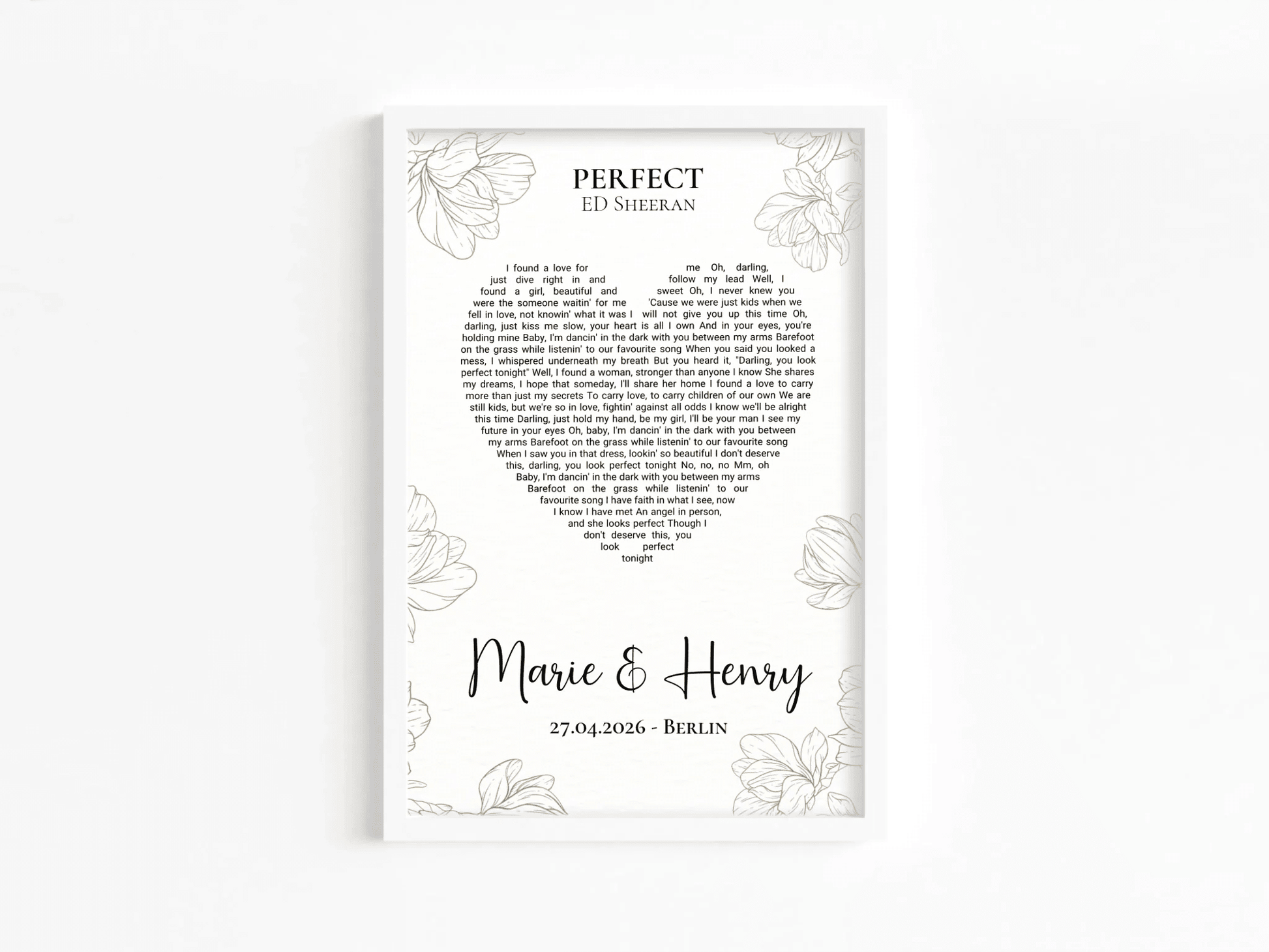 Personalisiertes Songtext Poster mit Namen, Wunschsong und Untertitel Little Mathilda Little Mathilda Poster