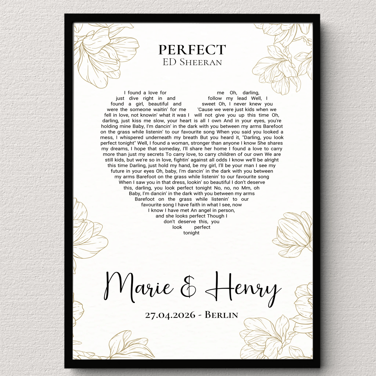 Personalisiertes Songtext Poster mit Namen, Wunschsong und Untertitel Little Mathilda Little Mathilda Poster