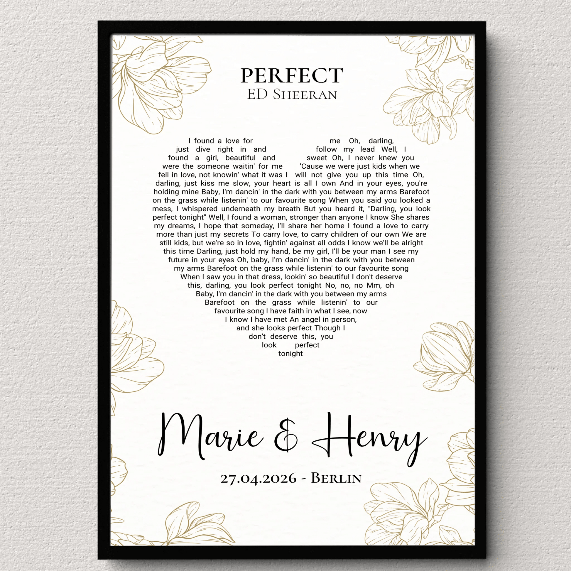 Personalisiertes Songtext Poster mit Namen, Wunschsong und Untertitel Little Mathilda Little Mathilda Poster