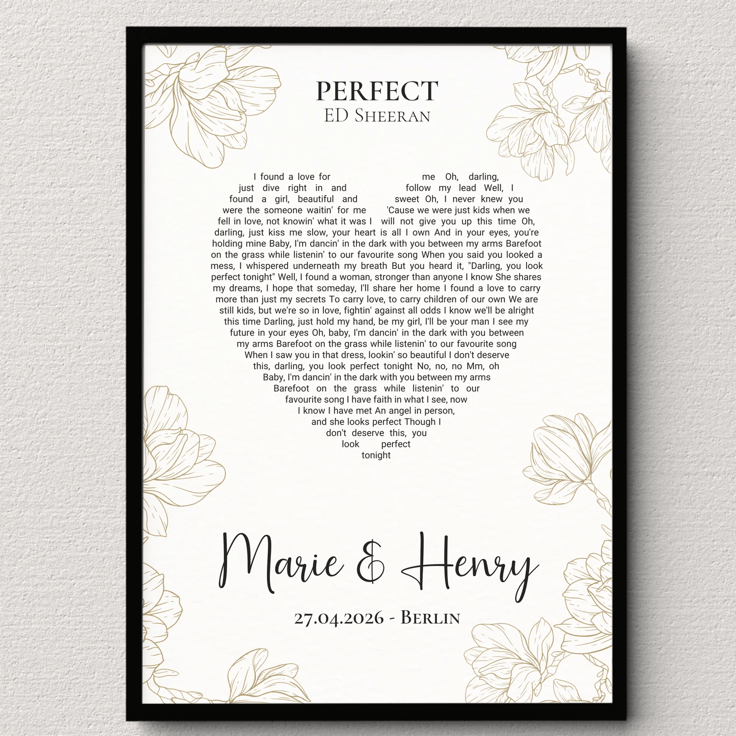 Personalisiertes Songtext Poster mit Namen, Wunschsong und Untertitel Little Mathilda Little Mathilda Poster