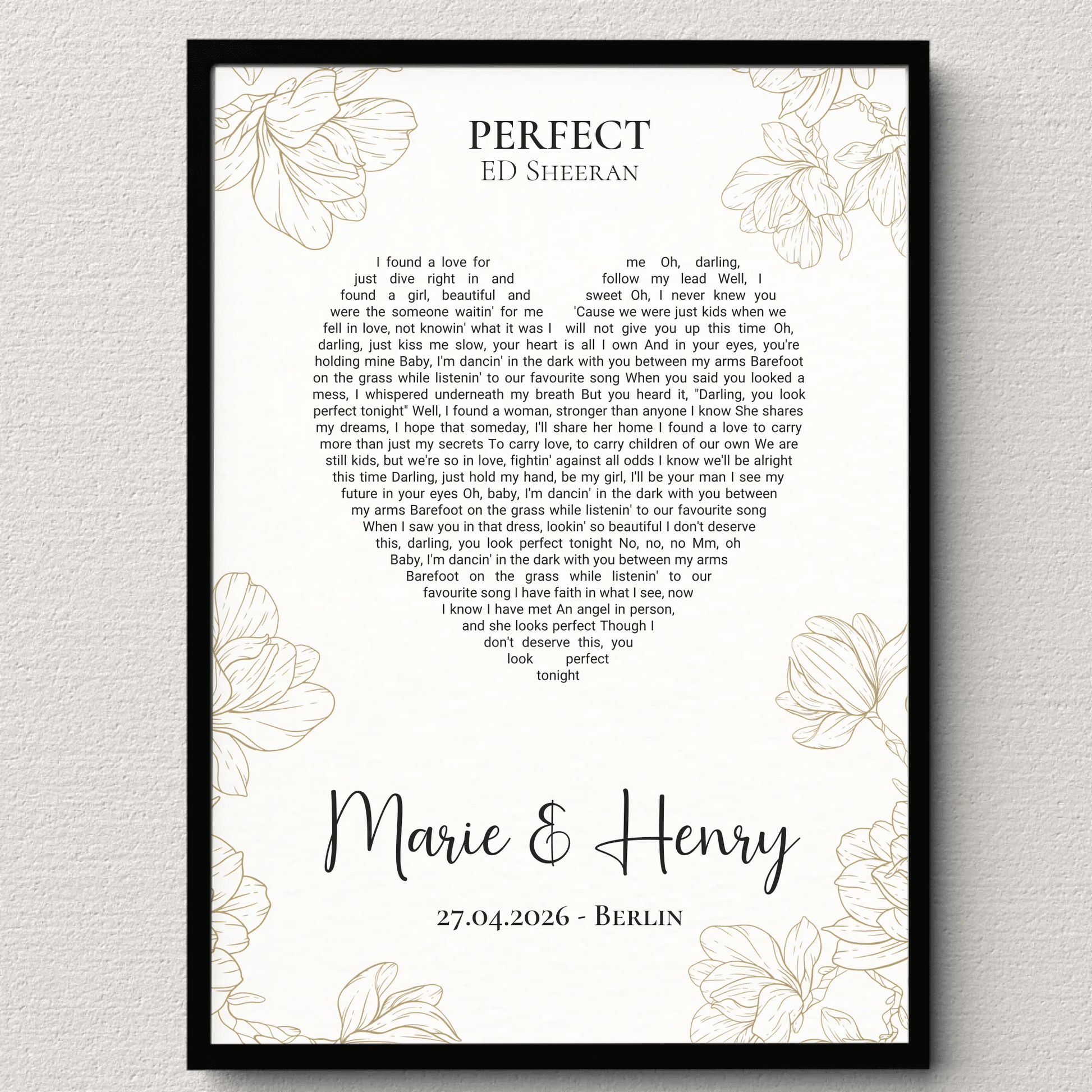 Personalisiertes Songtext Poster mit Namen, Wunschsong und Untertitel Little Mathilda Little Mathilda Poster