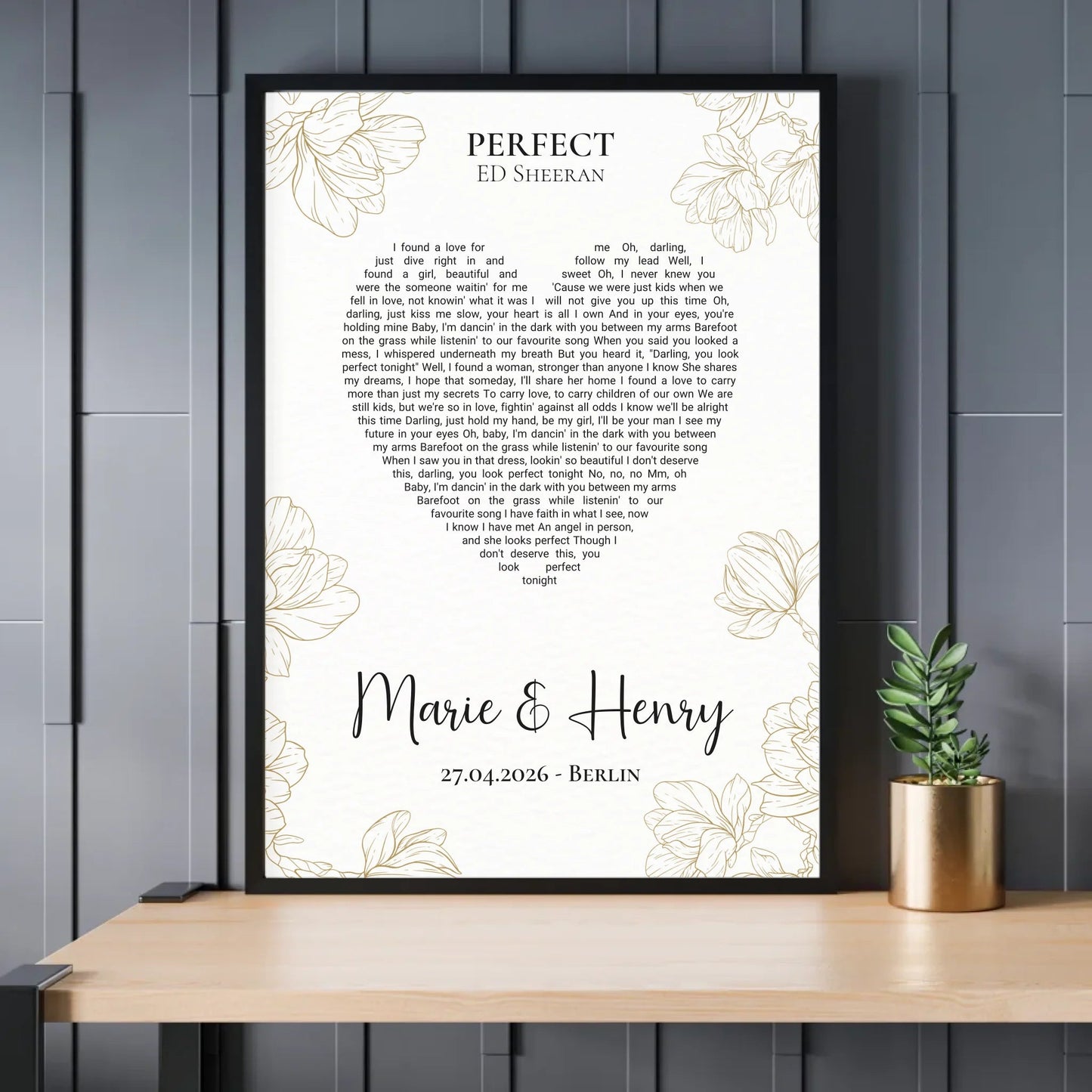 Personalisiertes Songtext Poster mit Namen, Wunschsong und Untertitel Little Mathilda Little Mathilda Poster