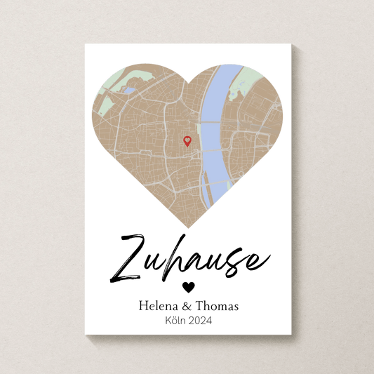 Personalisiertes Stadtkartenposter: Zuhause | Geschenk zum Einzug Little Mathilda Little Mathilda Poster