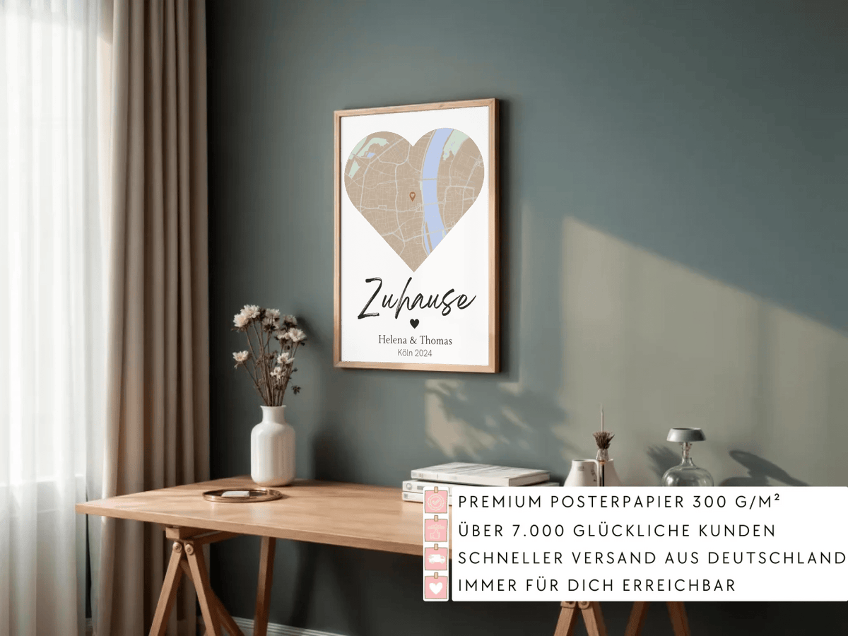 Personalisiertes Stadtkartenposter: Zuhause | Geschenk zum Einzug Little Mathilda Little Mathilda Poster