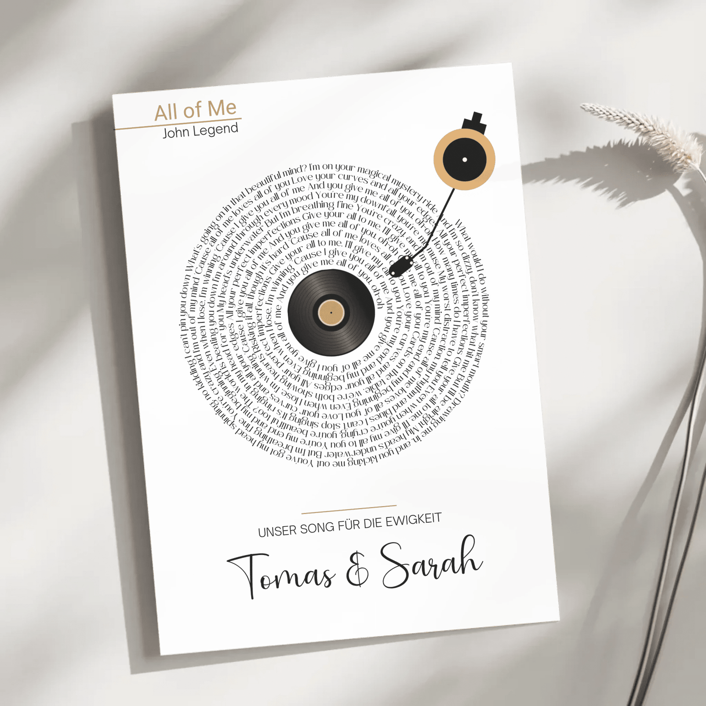 Songtext Poster personalisiert mit Namen, Wunschsong und Wunschtext Little Mathilda Little Mathilda Poster